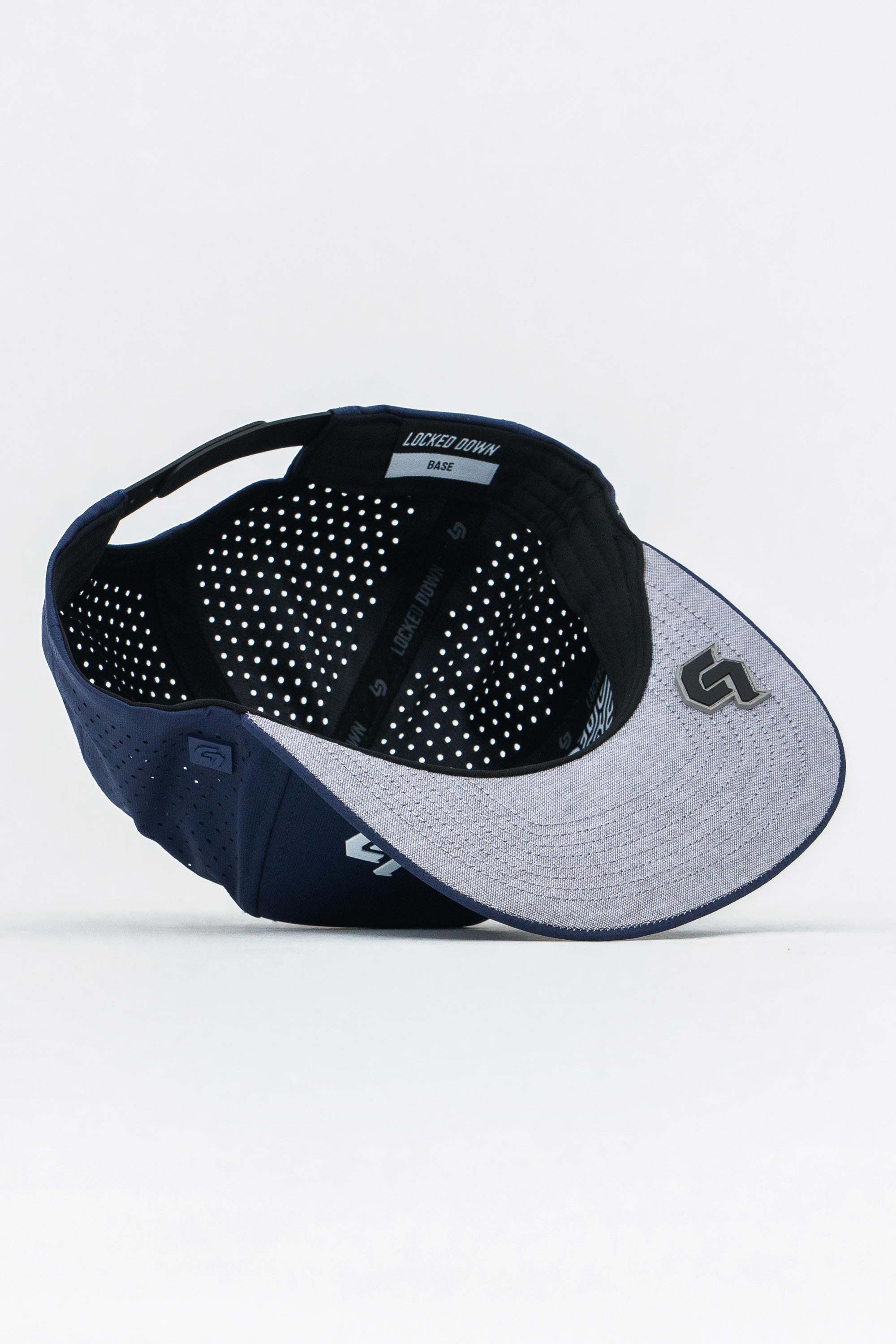 Locked Down Brands Premium Water Resistant BASE Brand Snapback - Navy