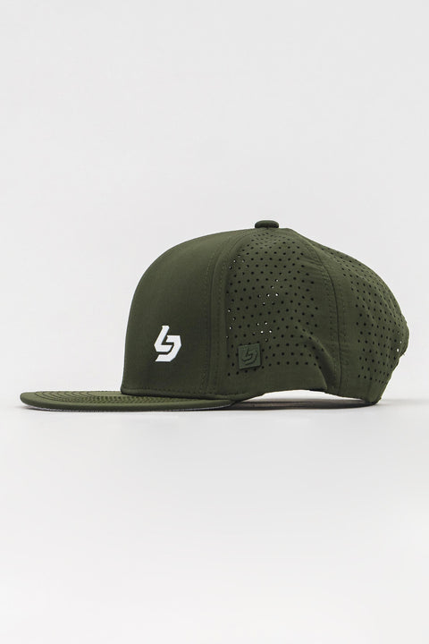 Locked Down Brands Premium Water Resistant BASE Brand Snapback - Olive