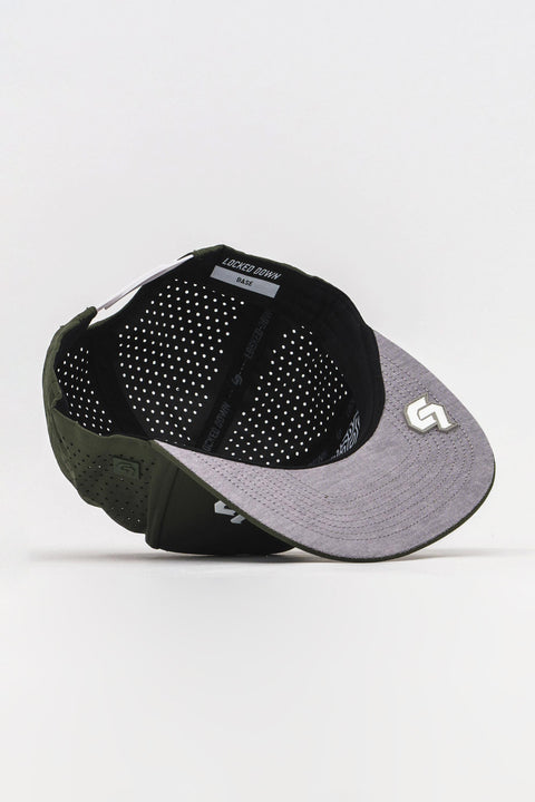 Locked Down Brands Premium Water Resistant BASE Brand Snapback - Olive