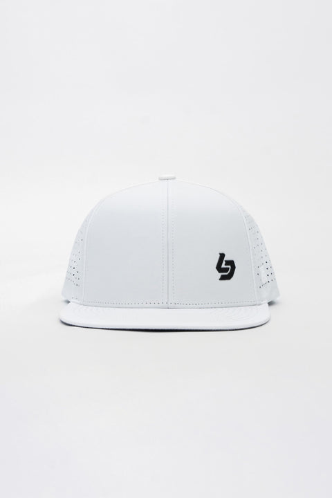 Locked Down Brands Premium Water Resistant BASE Brand Snapback - White | Front View