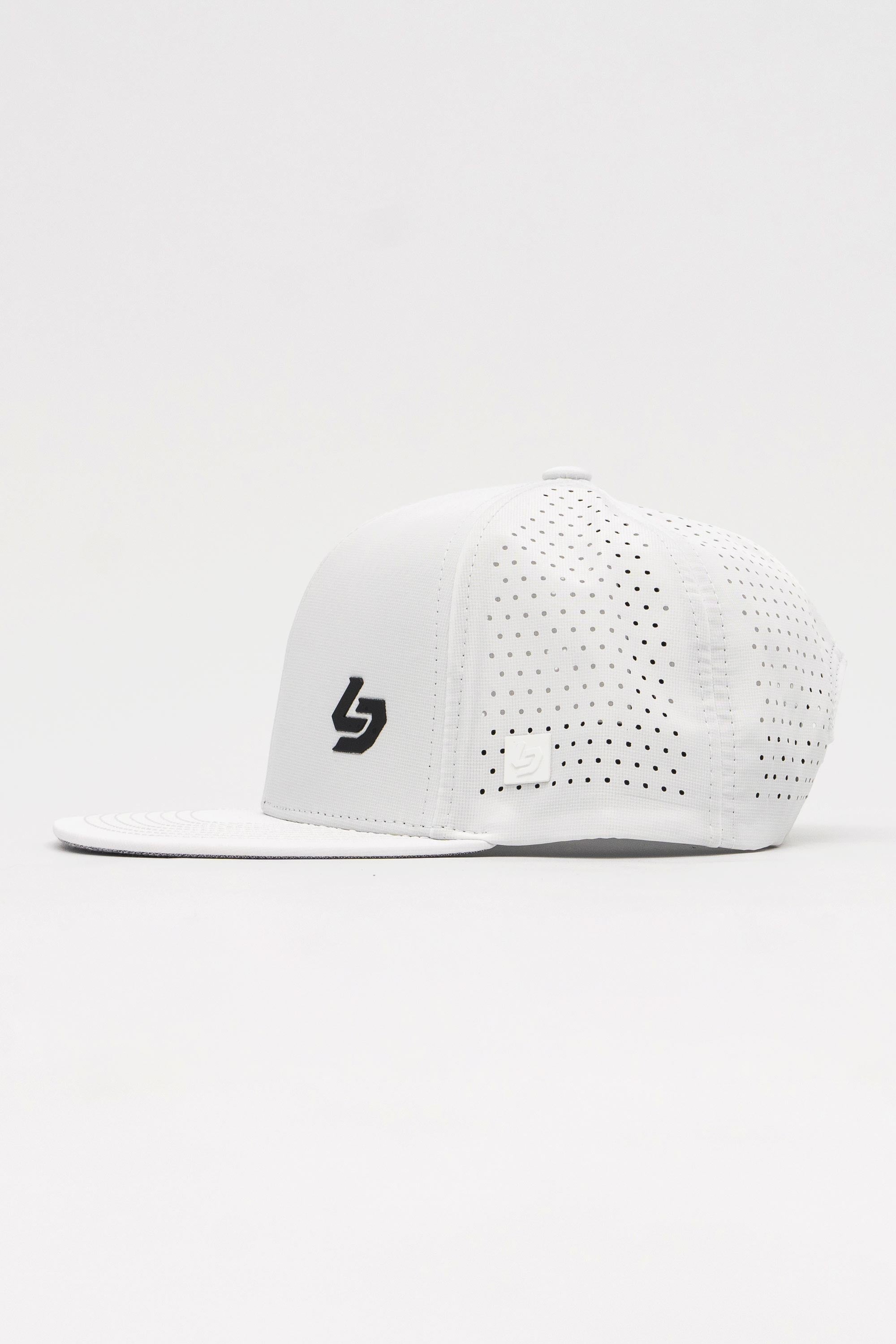 Locked Down Brands Premium Water Resistant BASE Brand Snapback - White