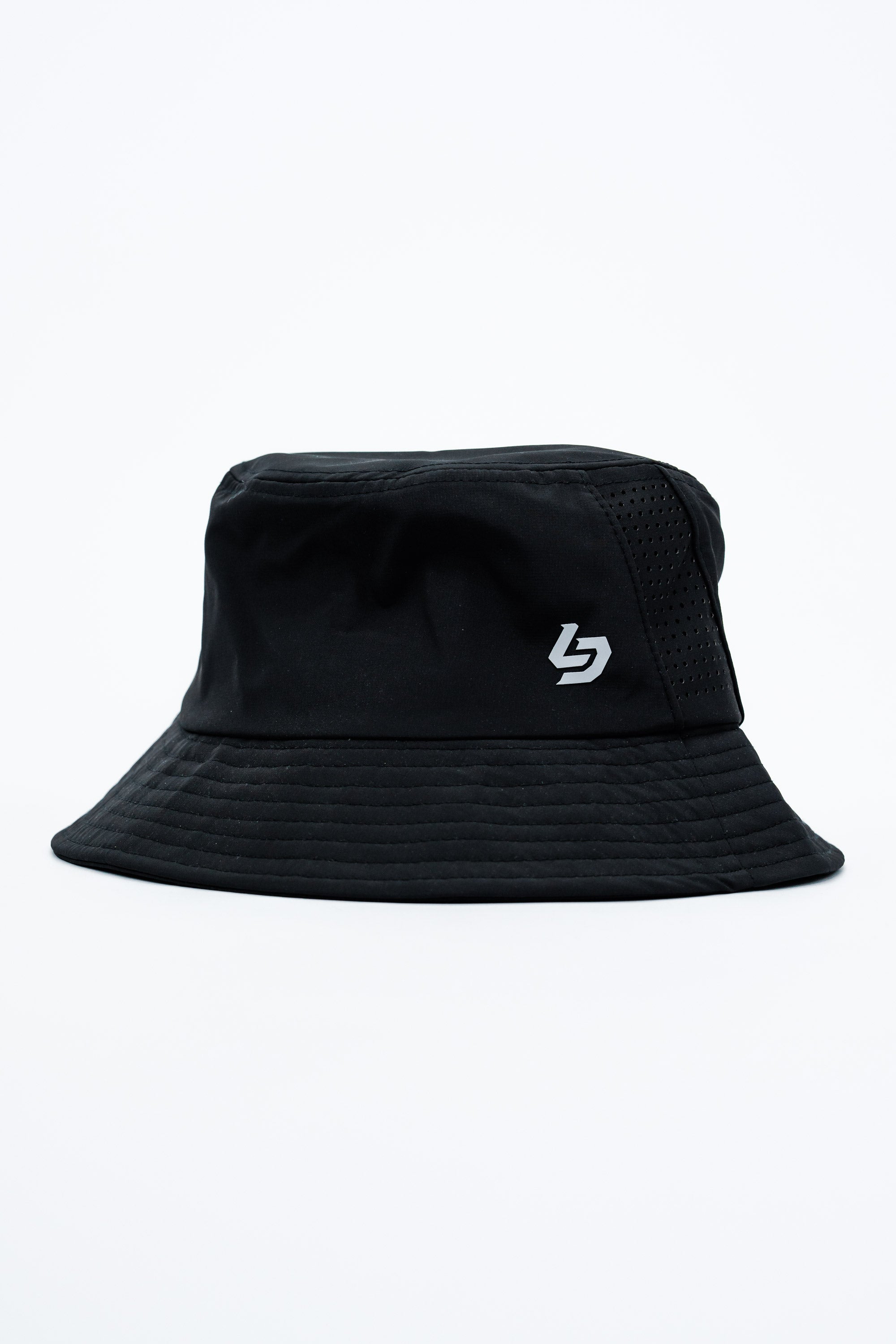Locked Down Brands Premium Water Resistant Stamp Bucket Hat With Laser Holes - Black