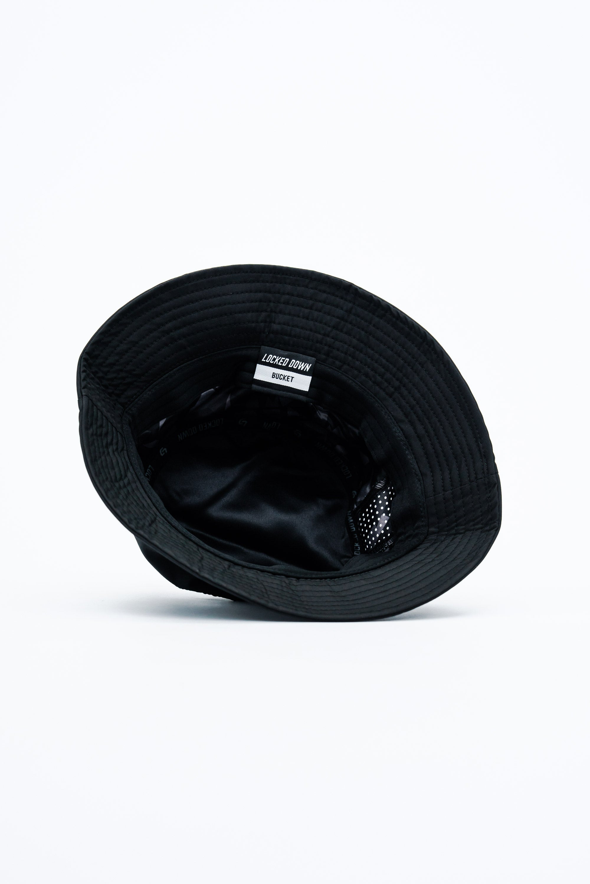 Locked Down Brands Premium Water Resistant Stamp Bucket Hat With Laser Holes - Black