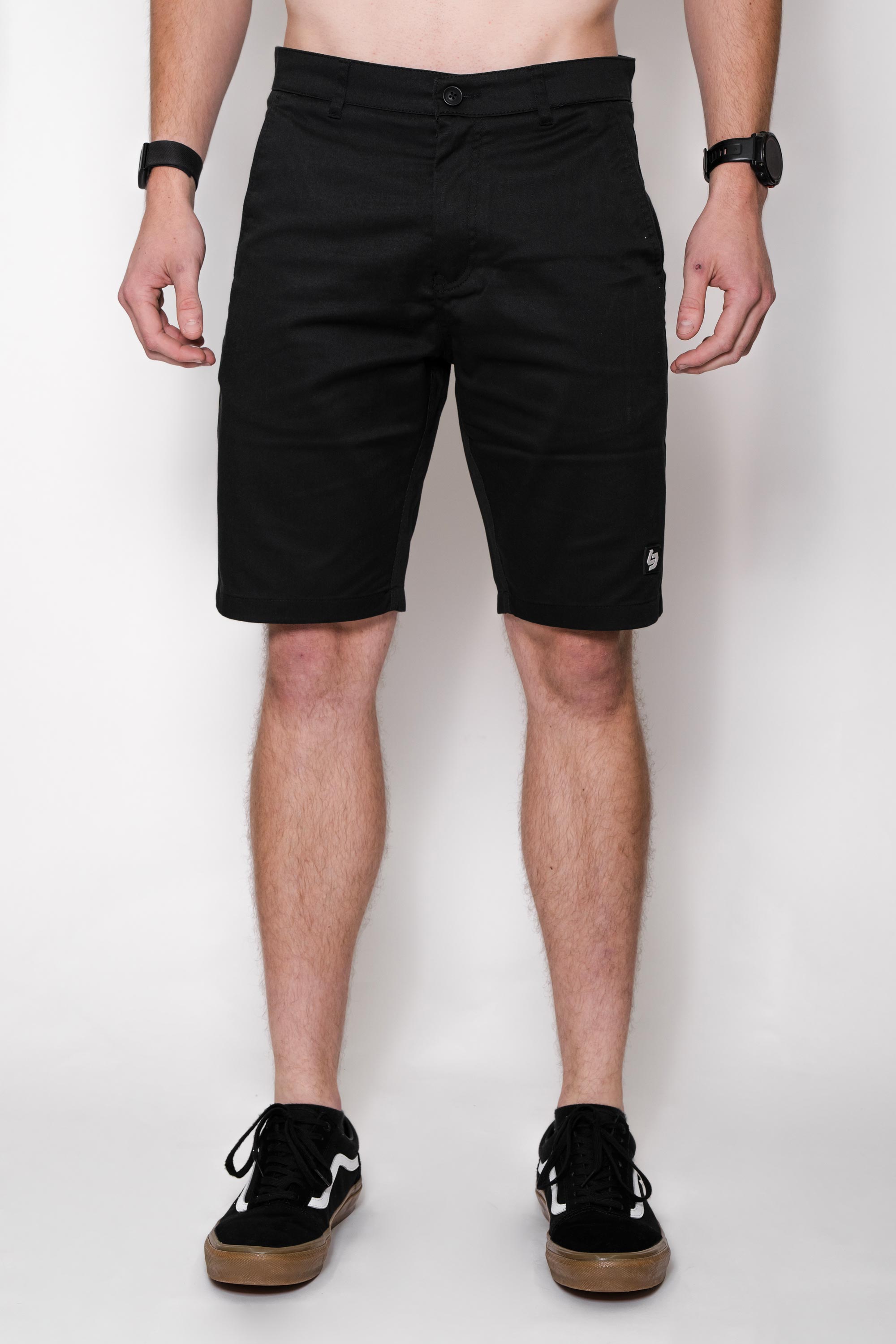 Locked Down Brands Premium Track Short - Black | Front View