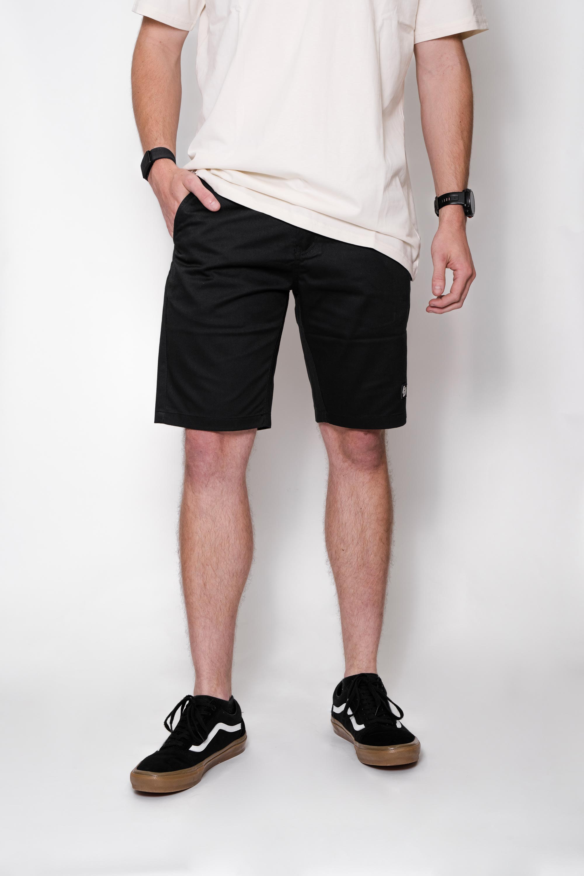 Locked Down Brands Premium Track Short - Black | Full View