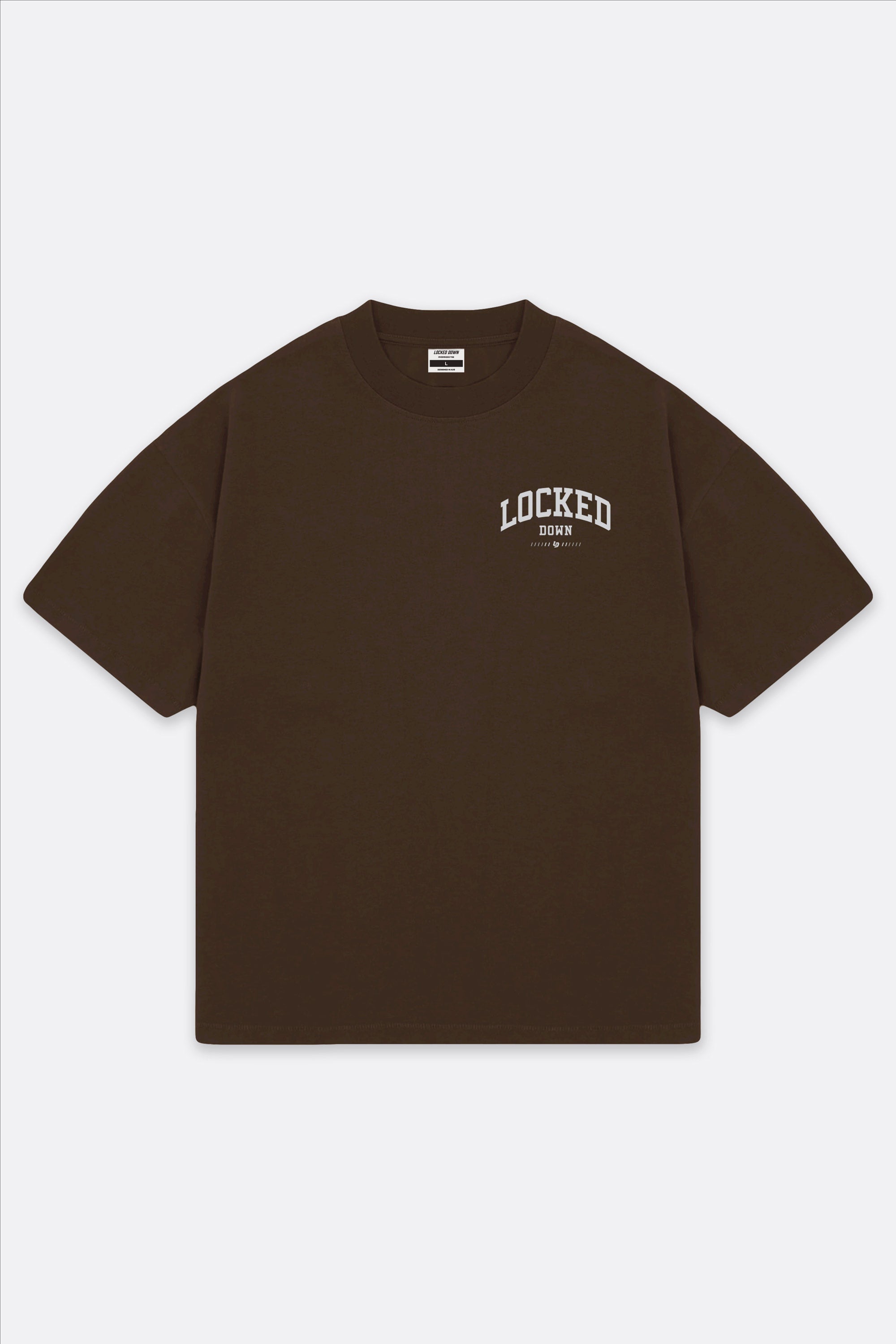 Locked Down Brands Premium Oversized Block Tee - Brown