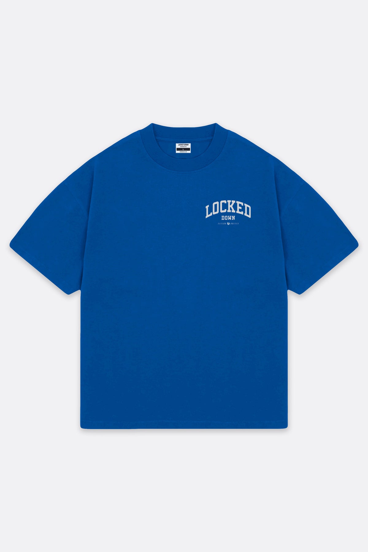 Locked Down Brands Premium Oversized Block Tee - Cobalt