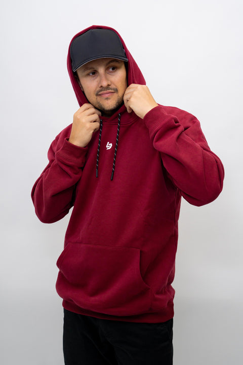 Locked Down Brands Premium Brand Hoodie - Maroon | Casual View