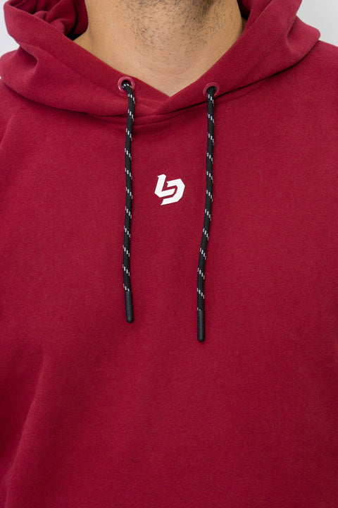 Locked Down Brands Premium Brand Hoodie - Maroon | Close View