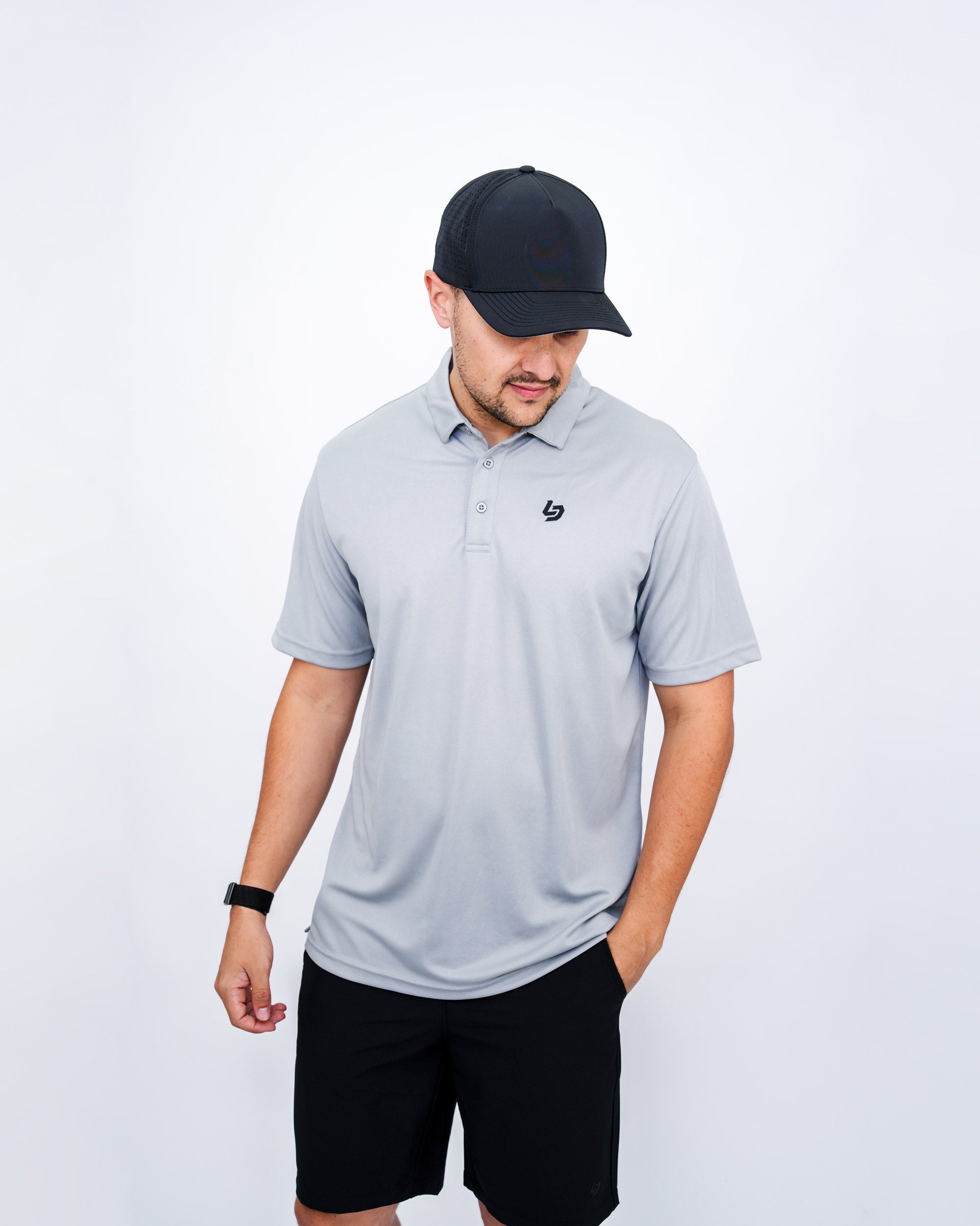 Locked Down Brands Premium Brand Polo - Stone Grey