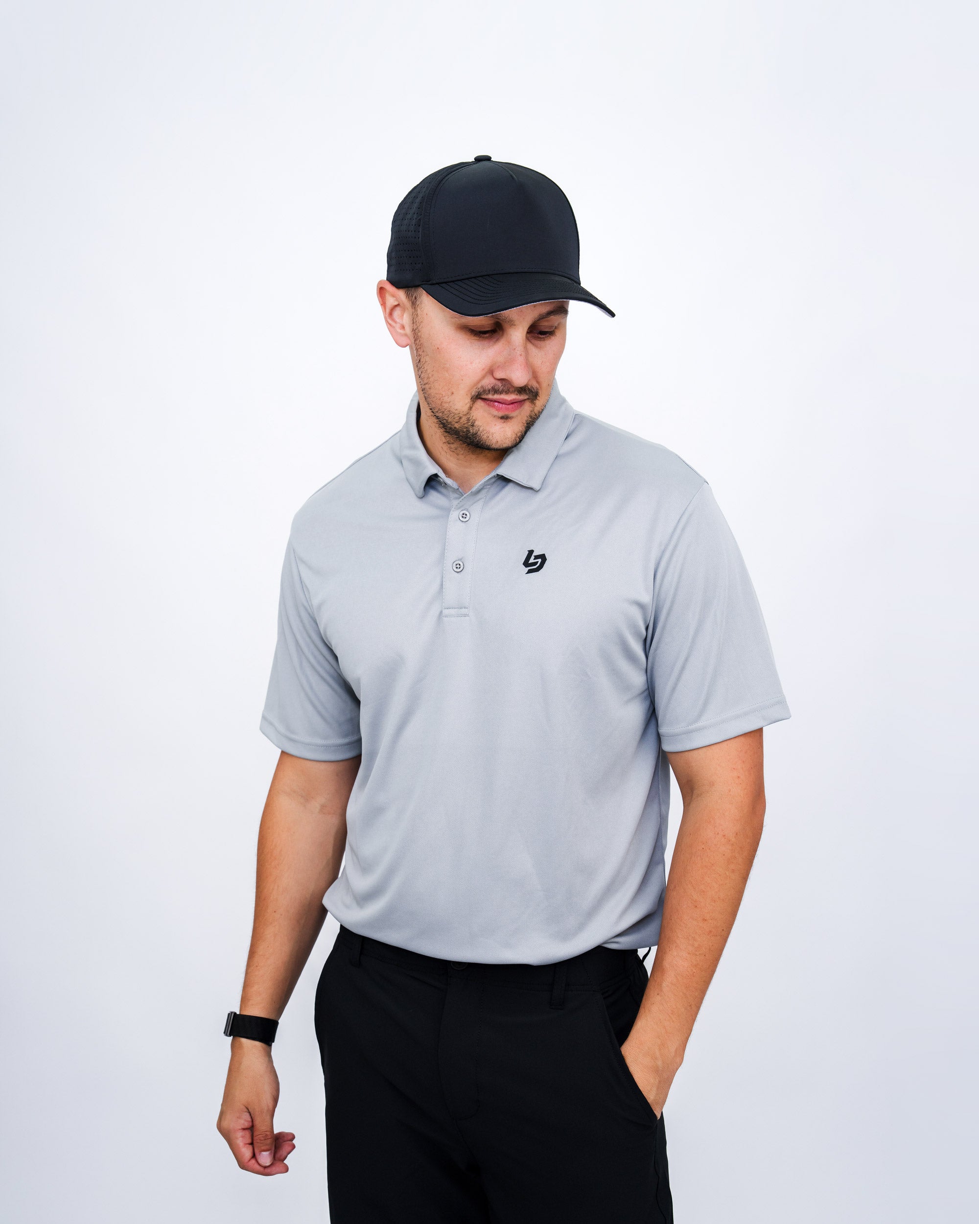 Locked Down Brands Premium Brand Polo - Stone Grey
