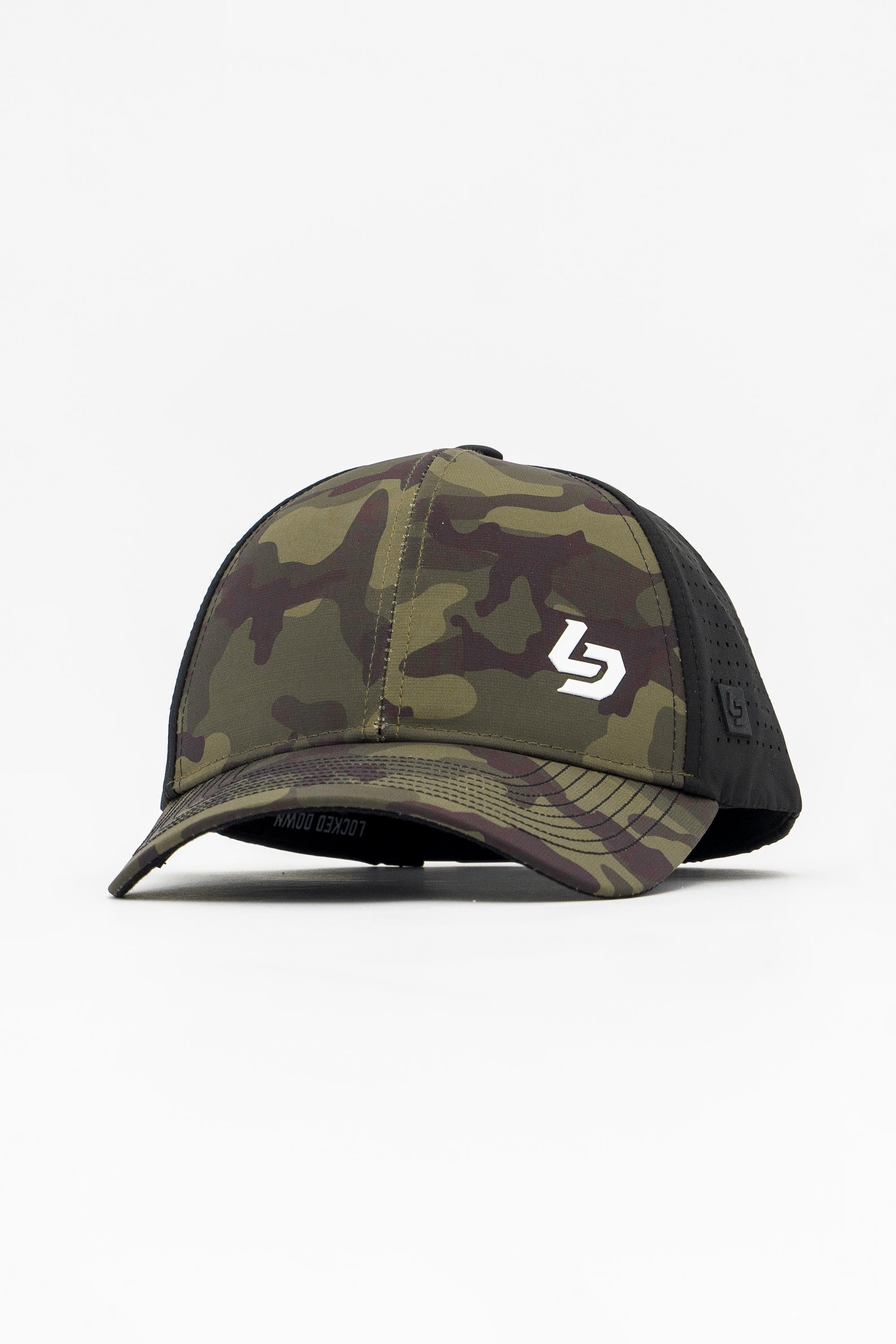 Locked Down Brands Premium Water Resistant CLASSIC Brand Snapback - Green Camo