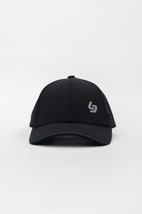 Locked Down Brands Premium Water Resistant CLASSIC Brand Snapback - Blackout | Front View