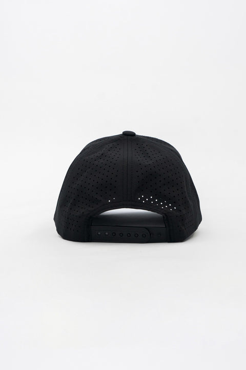Locked Down Brands Premium Water Resistant CLASSIC Brand Snapback - Blackout | Back View