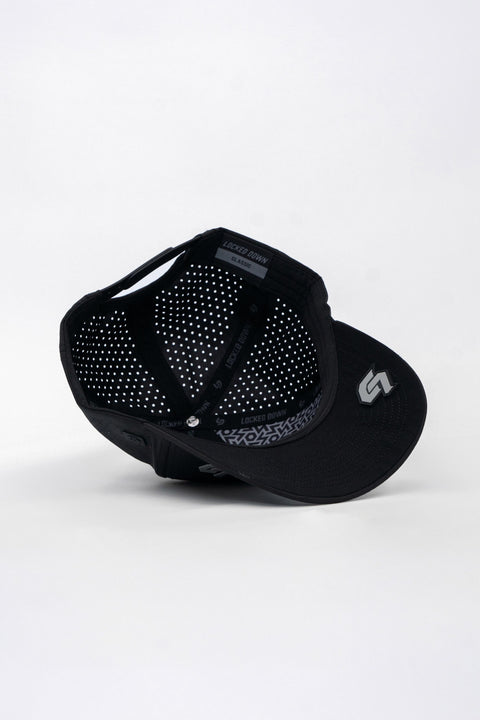 Locked Down Brands Premium Water Resistant CLASSIC Brand Snapback - Blackout | Under View