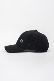 Locked Down Brands Premium Water Resistant CLASSIC Brand Snapback - Blackout | Side View