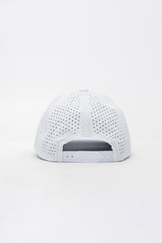 Locked Down Brands Premium Water Resistant CLASSIC Brand Snapback - White | Back View