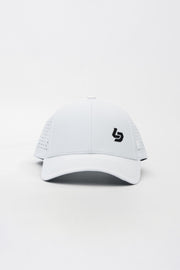 Locked Down Brands Premium Water Resistant CLASSIC Brand Snapback - White | Front View