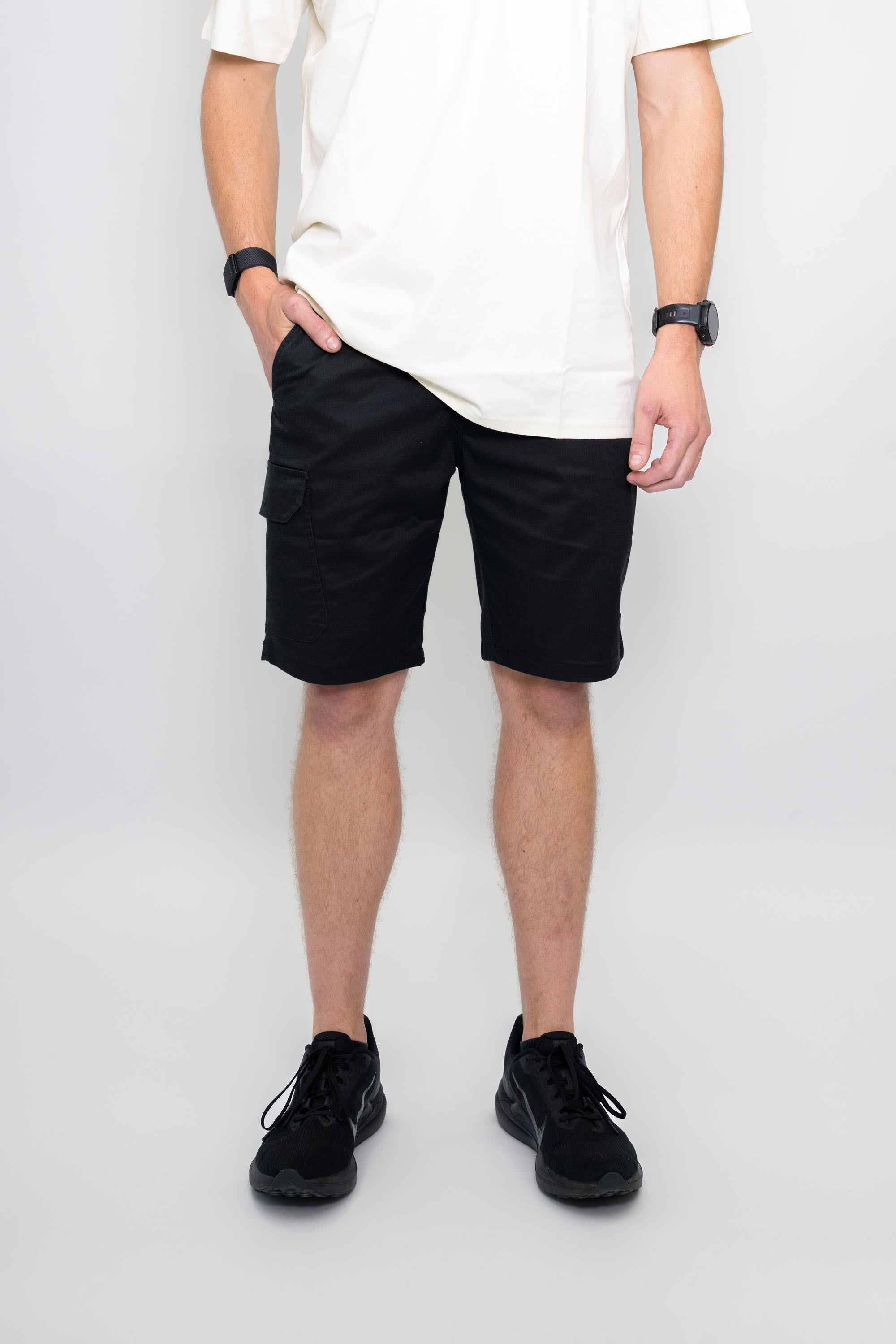 Locked Down Brands Premium Track Cargo Short - Black | Casual View