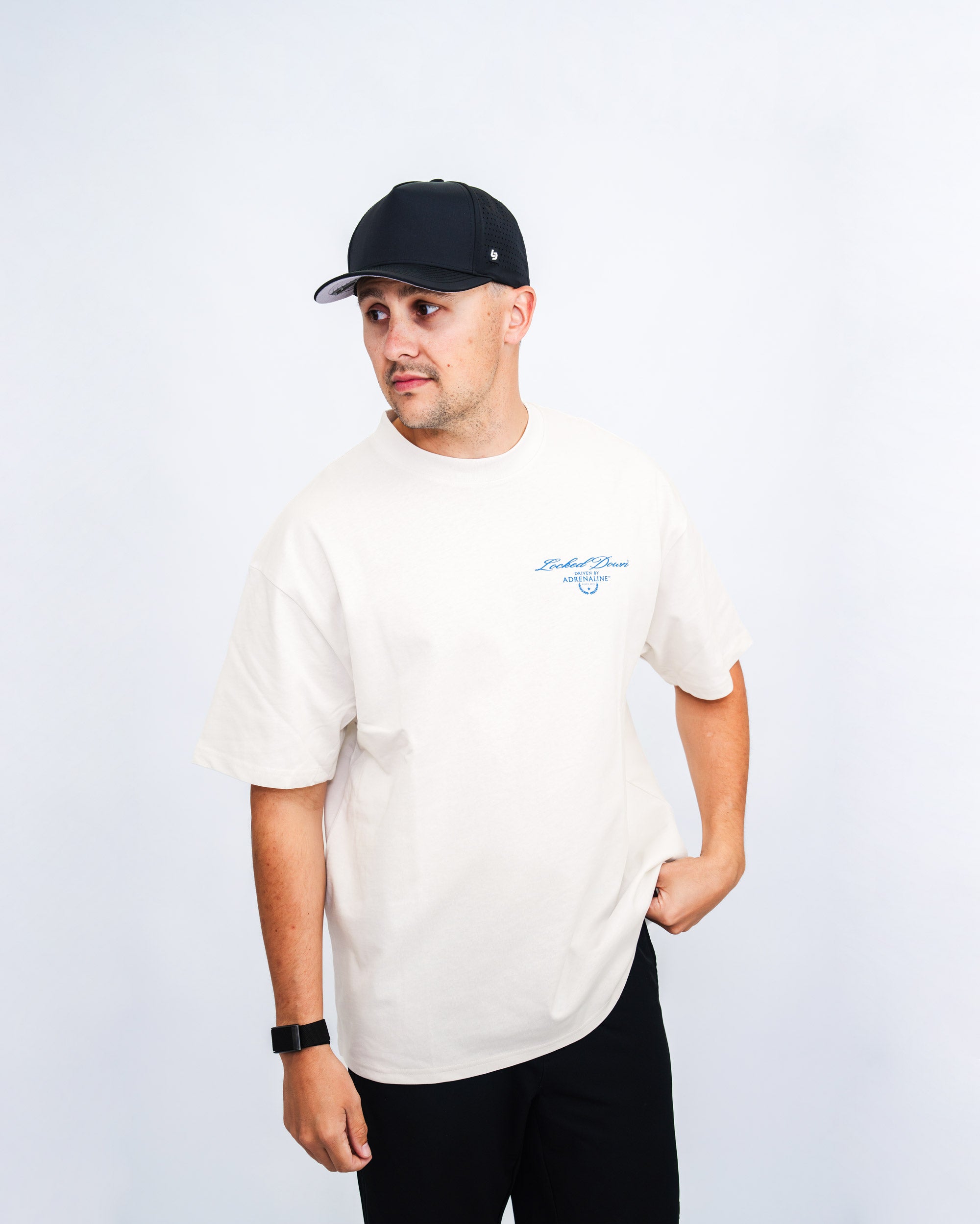 Locked Down Brands Premium Oversized Cooldown Tee - Cream