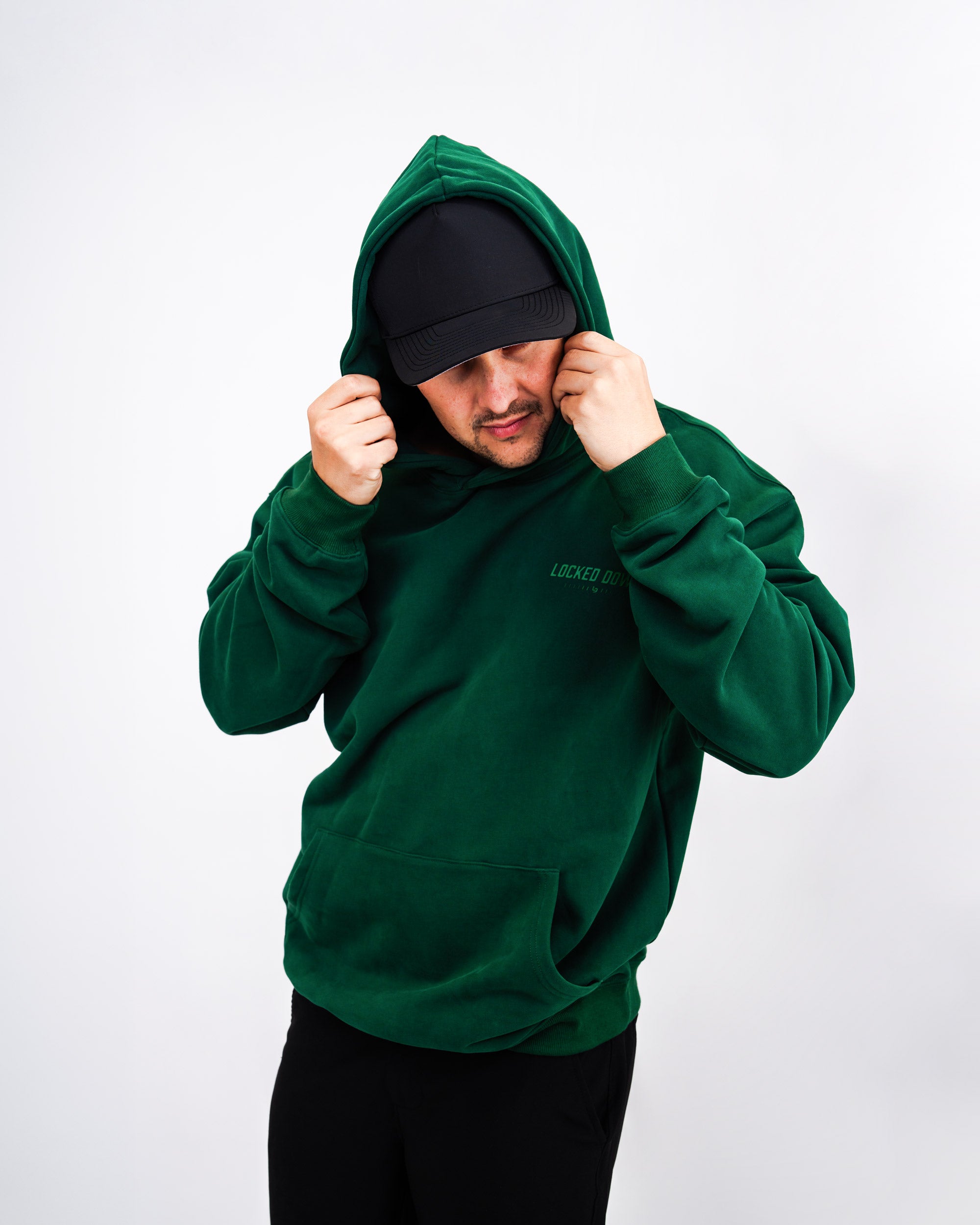 Locked Down Brands Premium Oversized Core Hoodie - Racing Green