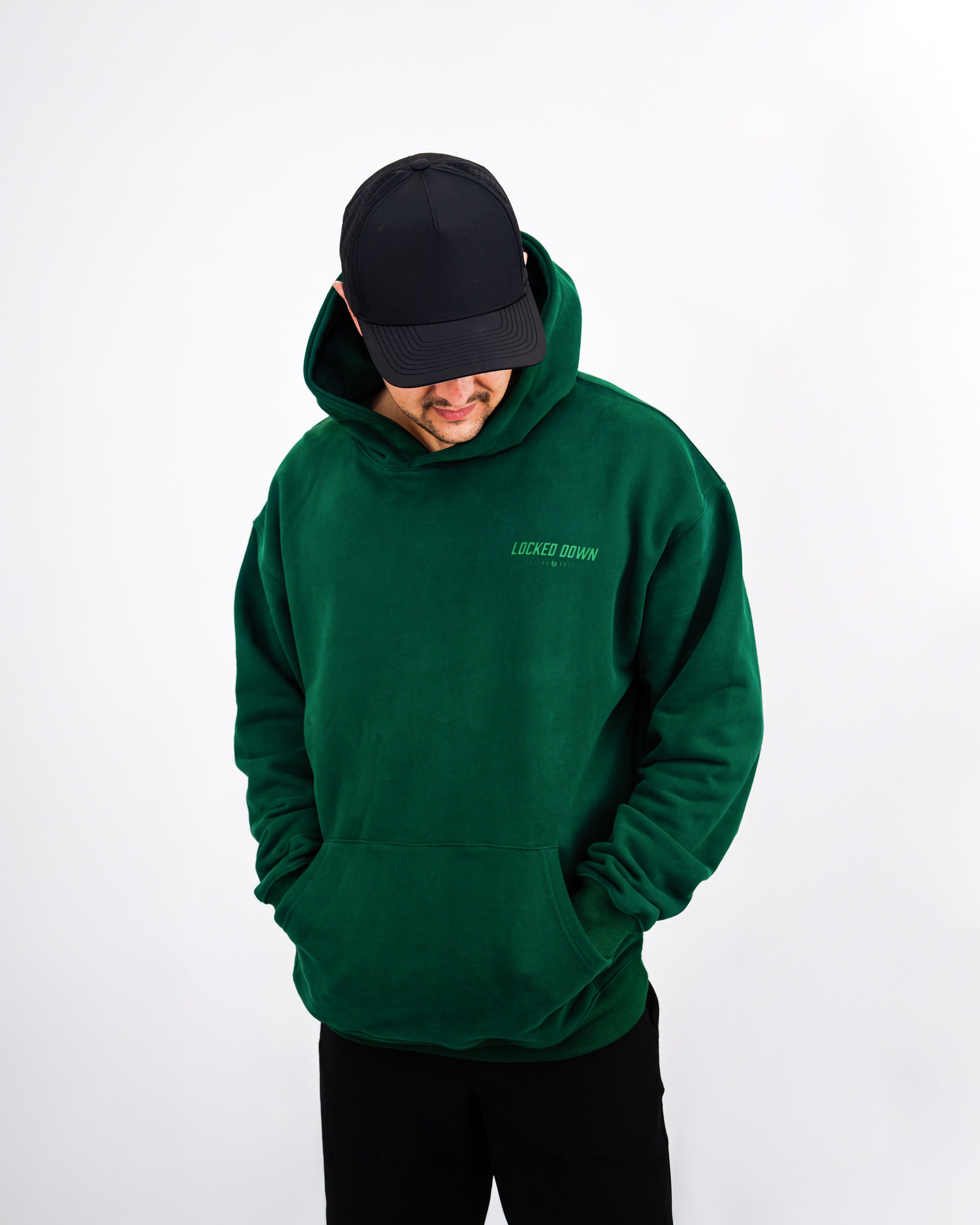 Locked Down Brands Premium Oversized Core Hoodie - Racing Green