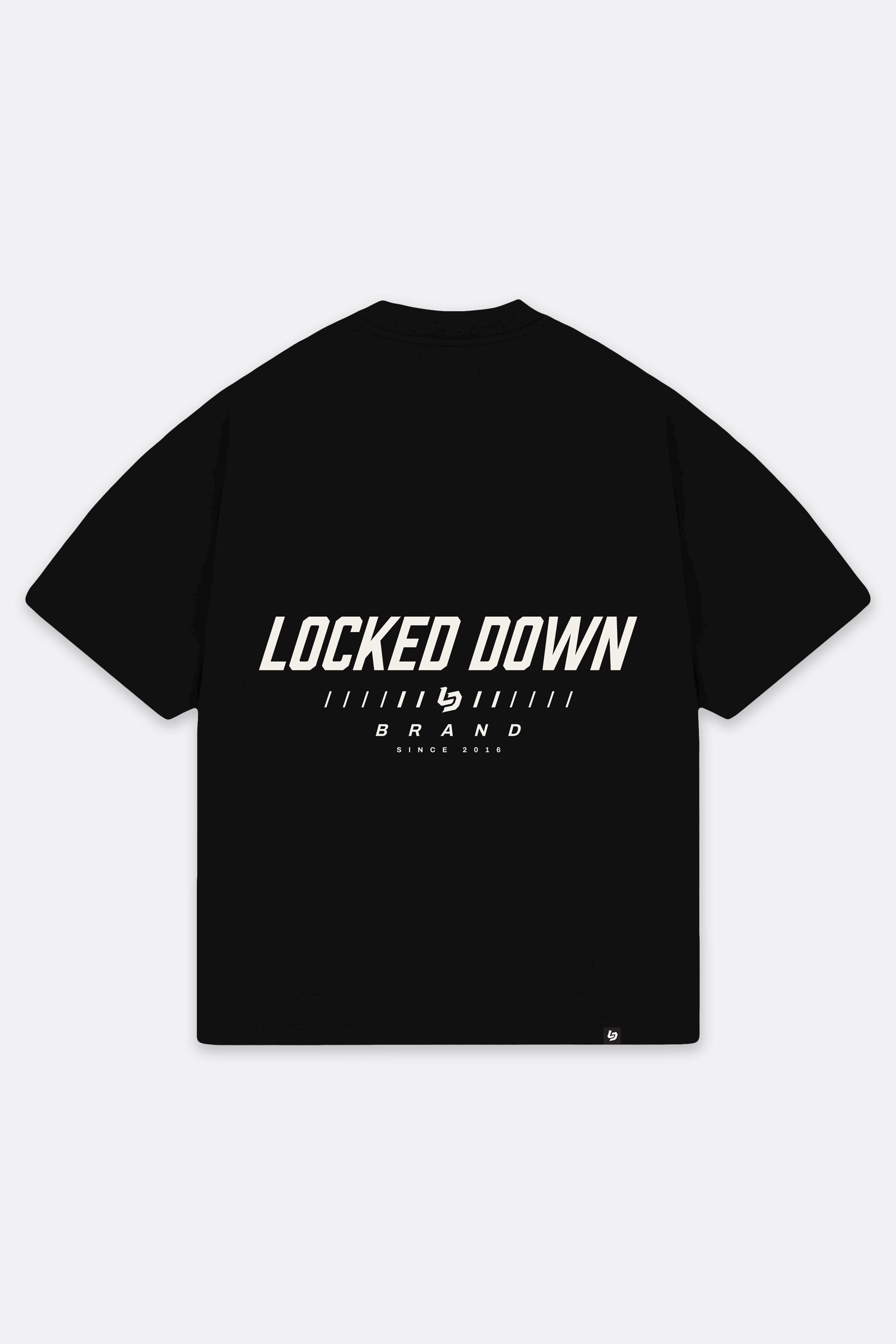 Locked Down Brands Premium Oversized Core Tee - Black / Cream