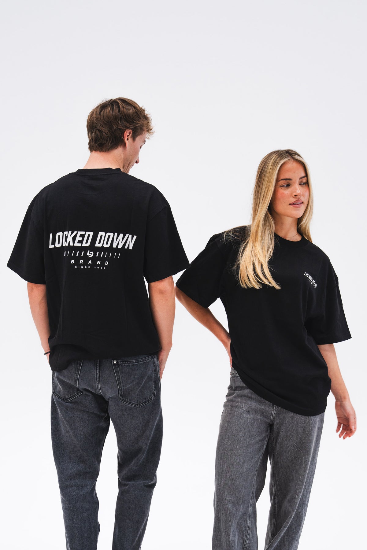 Locked Down Brands Premium Oversized Core Tee - Black / Cream