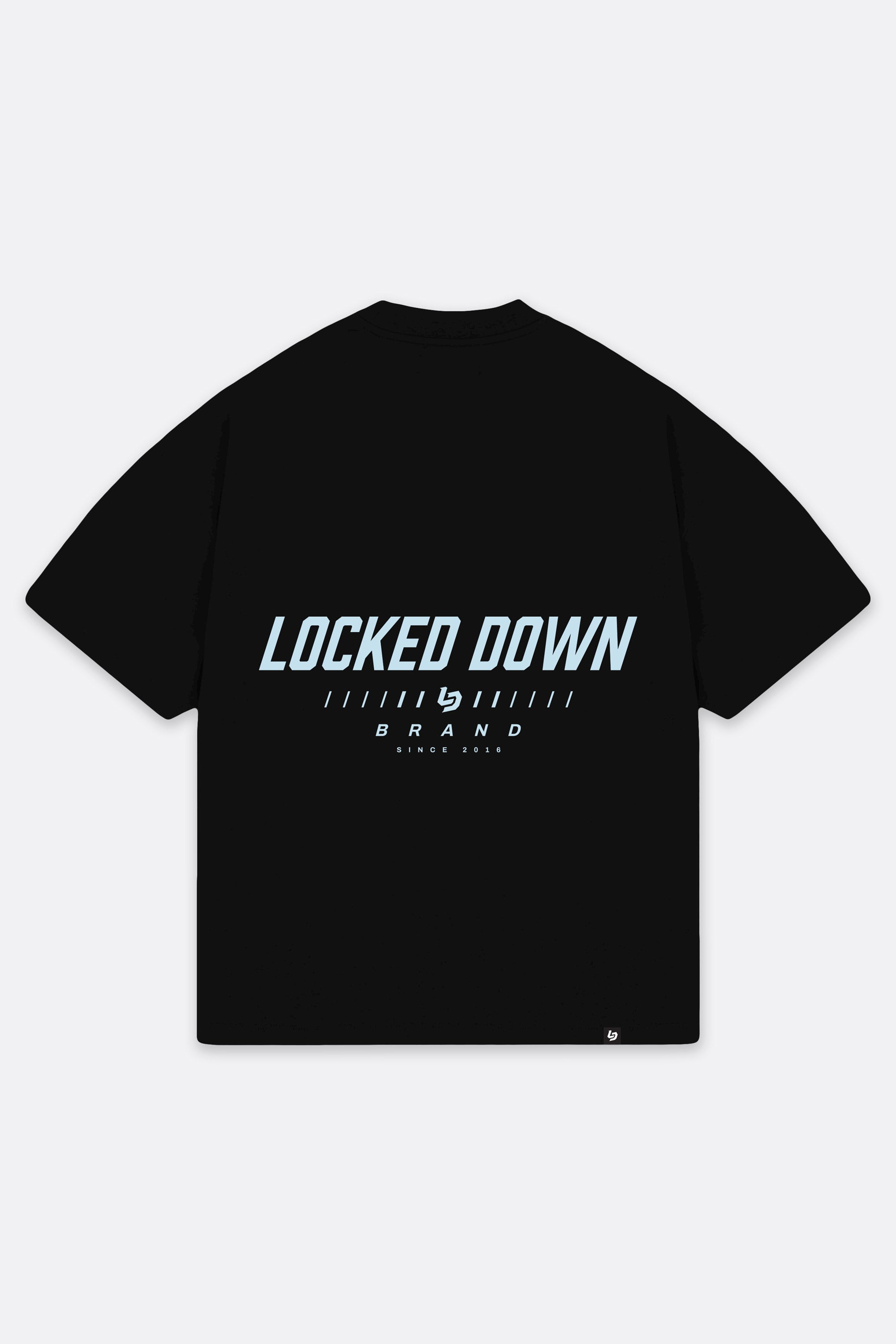 Locked Down Brands Premium Oversized Core Tee - Black/Pale Blue