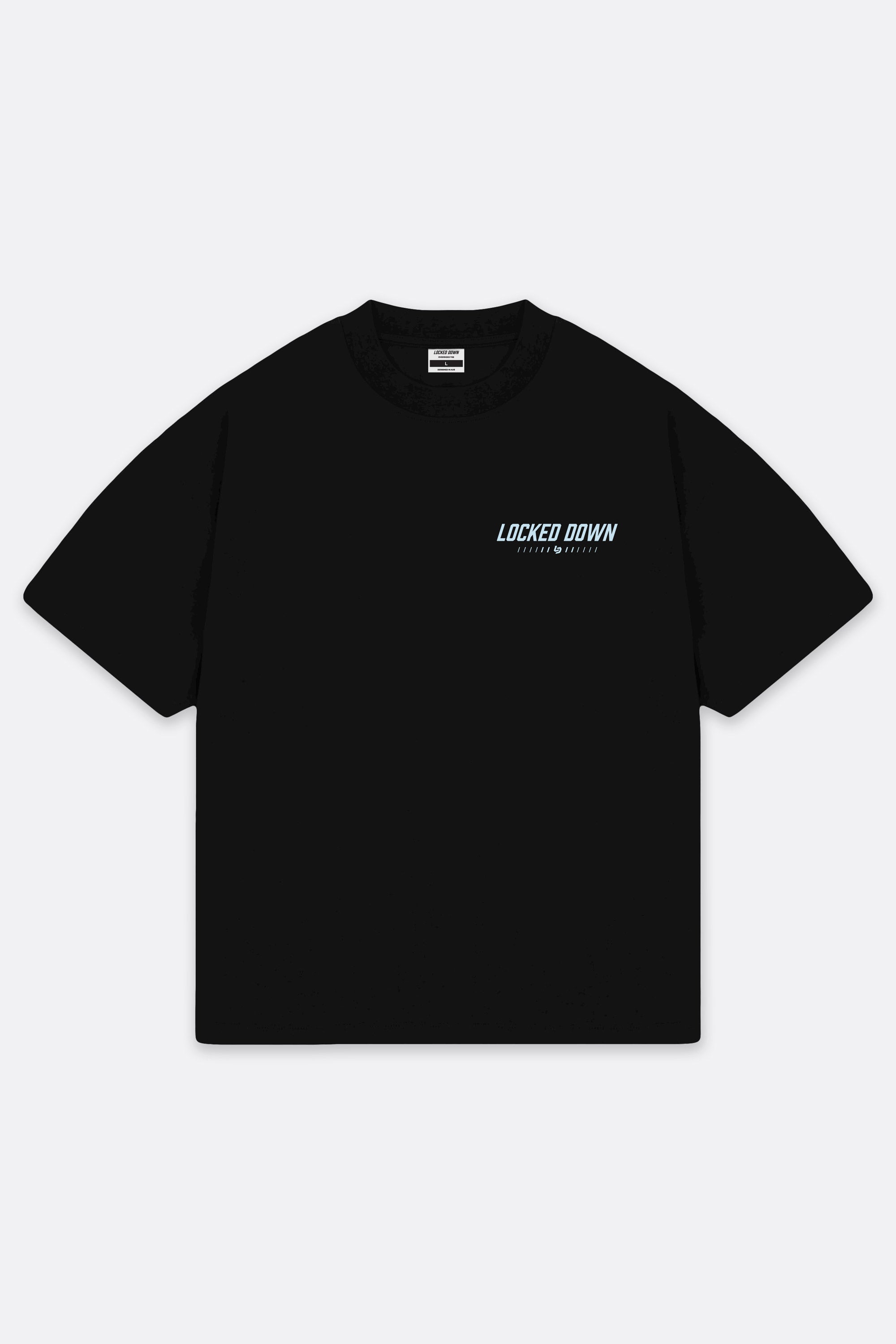 Locked Down Brands Premium Oversized Core Tee - Black/Pale Blue