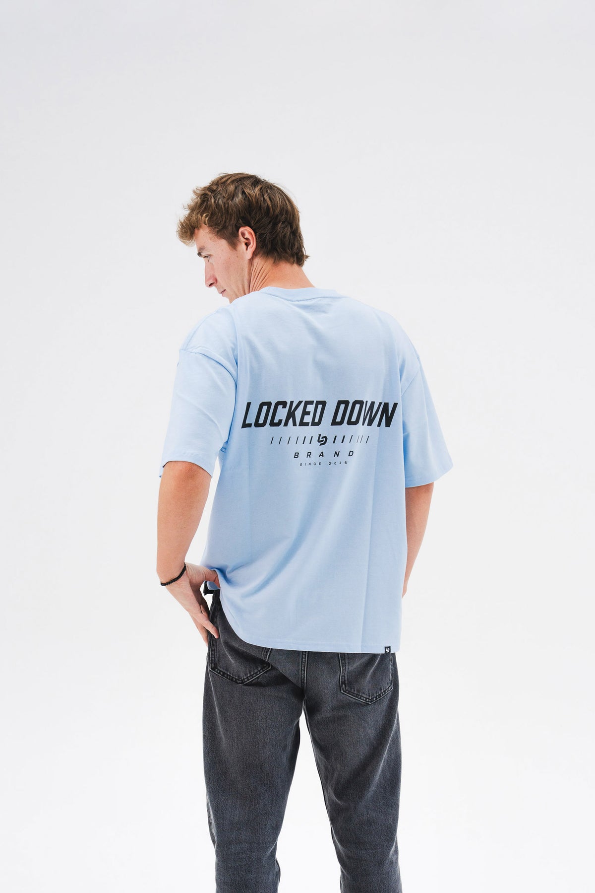 Locked Down Brands Premium Oversized Core Tee - Pale Blue