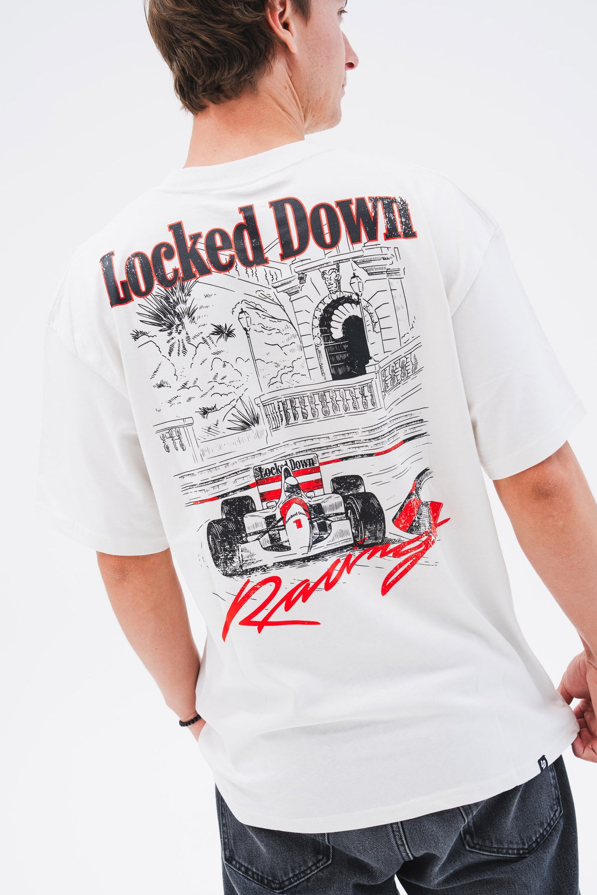 Locked Down Brands Premium Oversized Curb Tee - Cream
