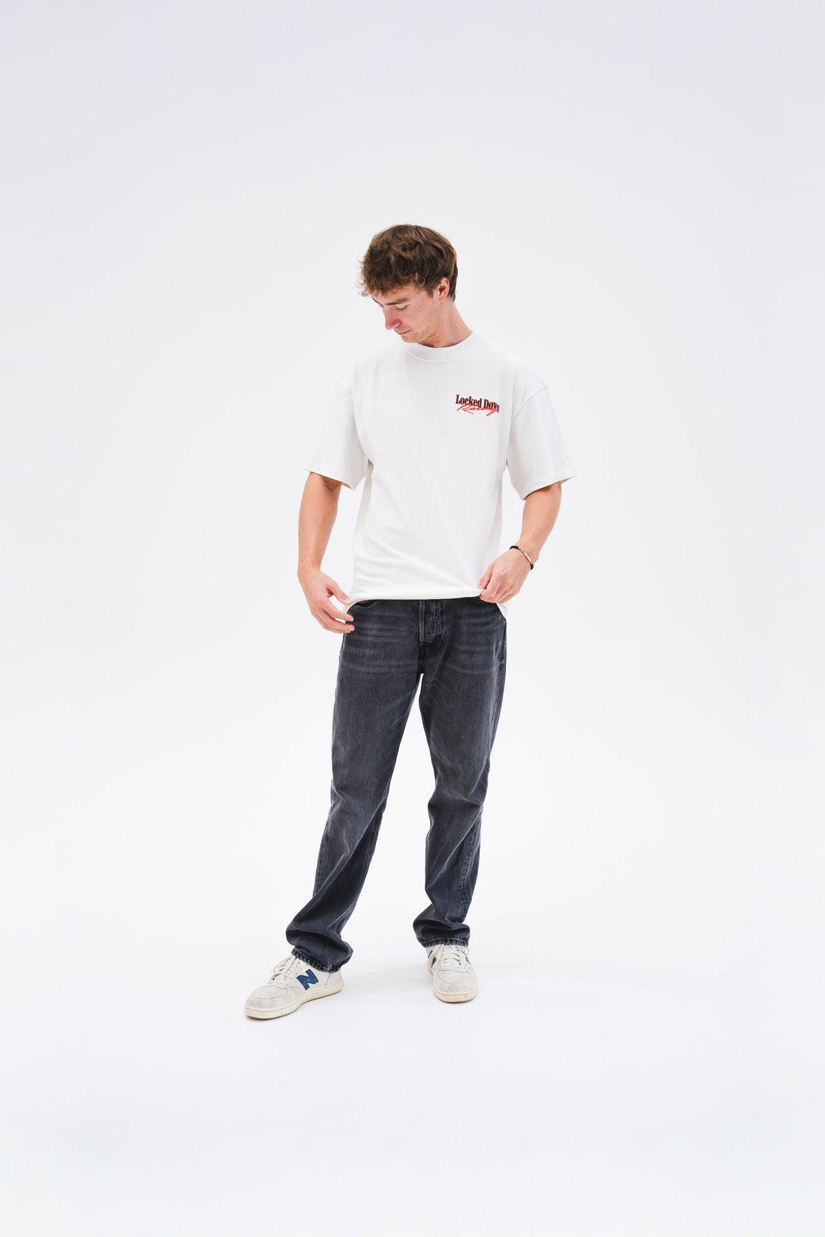 Locked Down Brands Premium Oversized Curb Tee - Cream