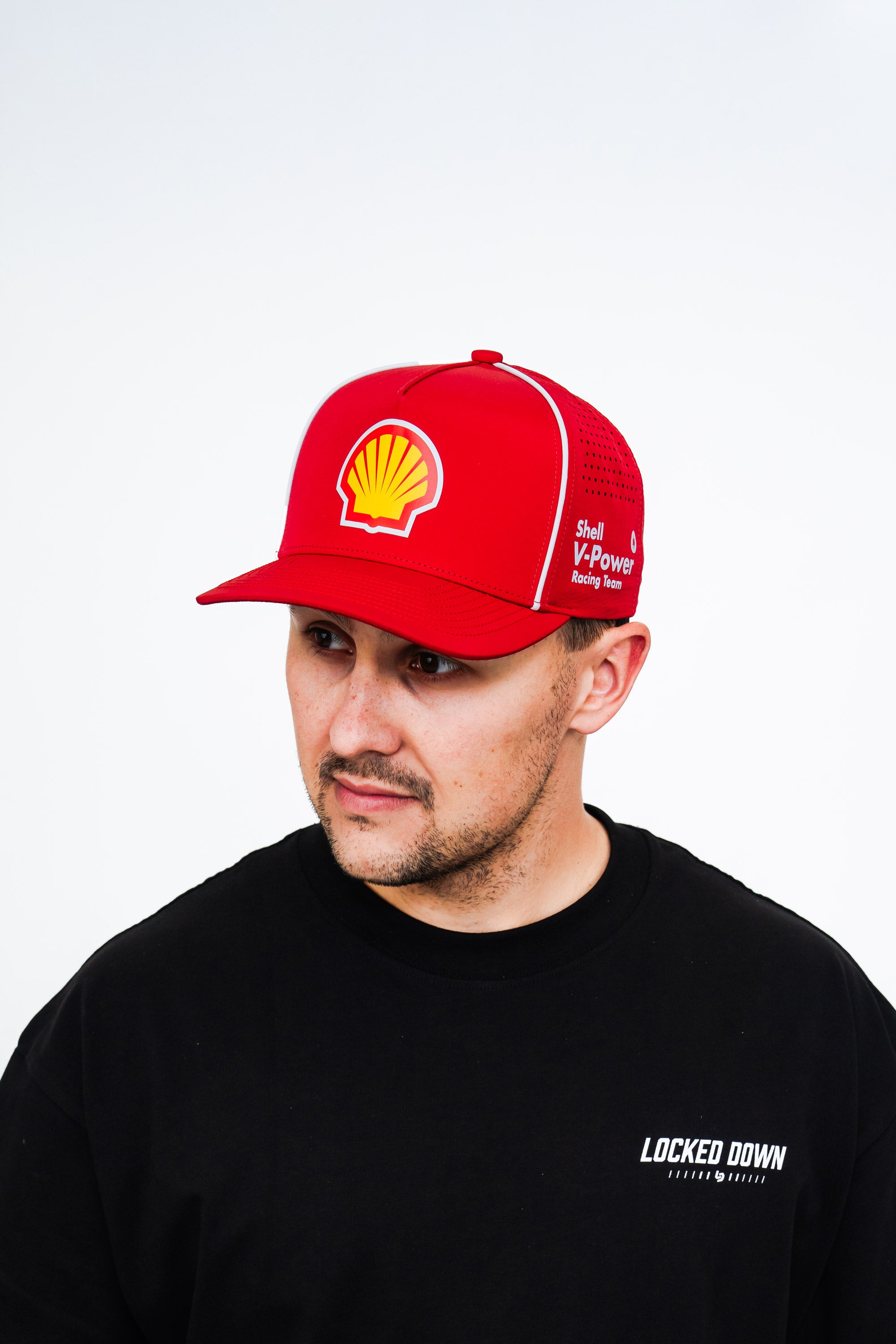 Locked Down Brands Premium Water Resistant ICON Snapback in Collaboration with Dick Johnson Racing's Shell V Power.