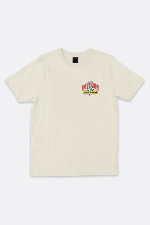 Locked Down Brands Premium Cotton Division T-Shirt - Off White | Front Render View