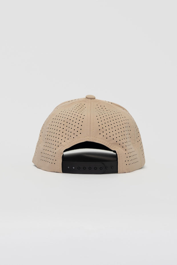 Locked Down Brands Premium Water Resistant Flex ICON Snapback - Sand | Back View