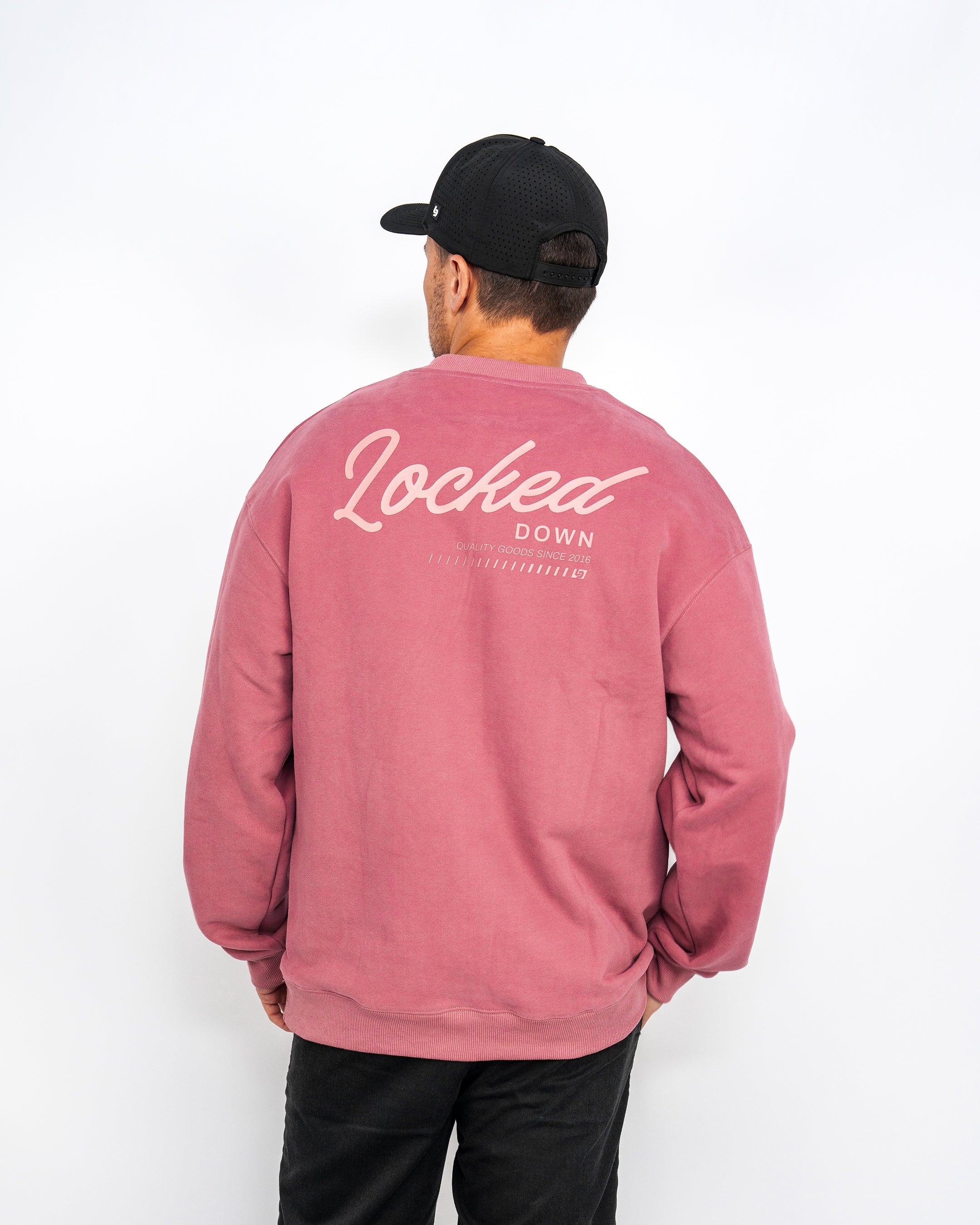 Locked Down Brands Premium Flow Crewneck Tee - Faded Wine