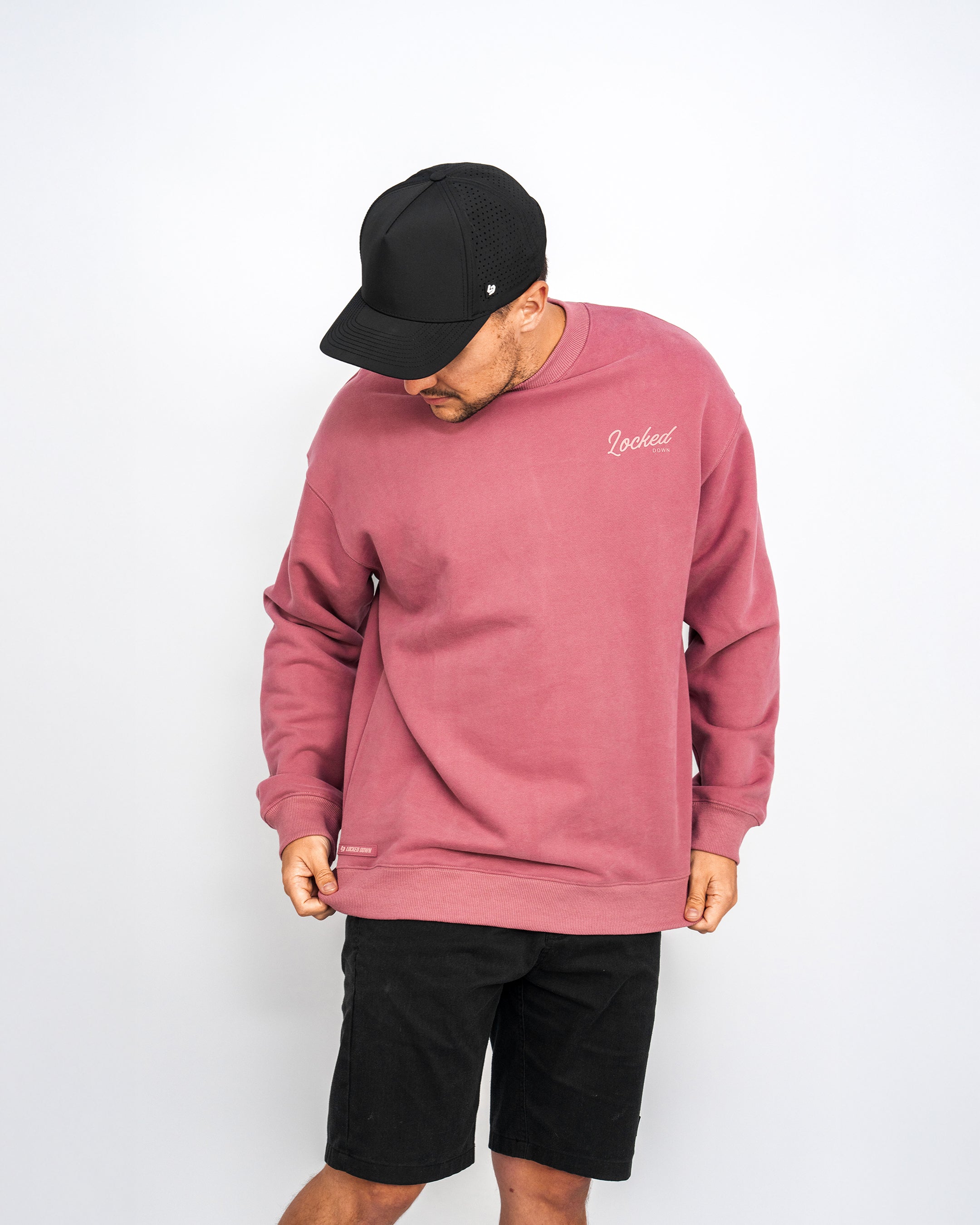 Locked Down Brands Premium Flow Crewneck Tee - Faded Wine