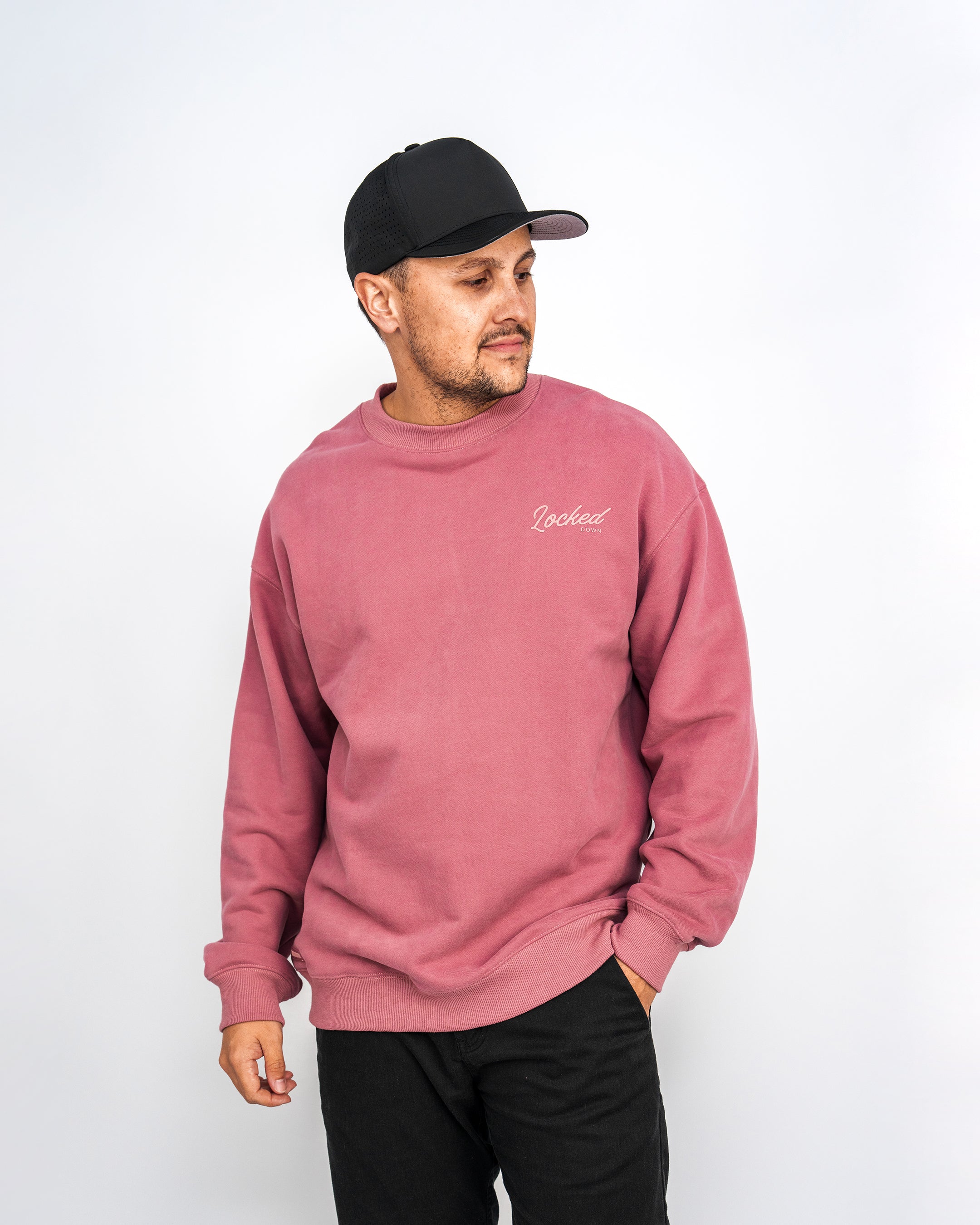 Locked Down Brands Premium Flow Crewneck Tee - Faded Wine