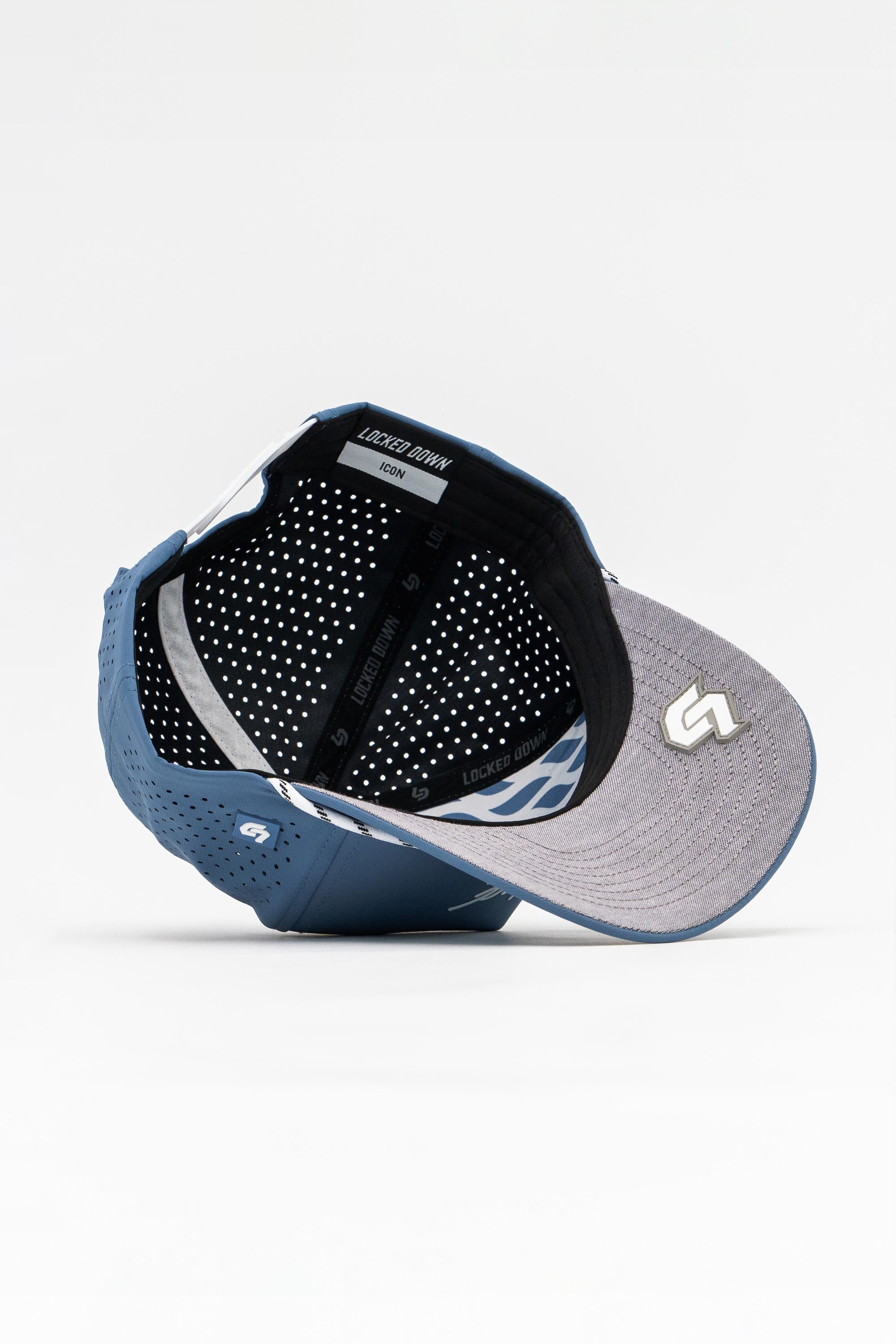 Locked Down Brands Premium Water Resistant Flow ICON Snapback - Blue