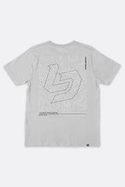Locked Down Brands Premium Cotton Graphic T-Shirt - Stone Grey | Back Render View