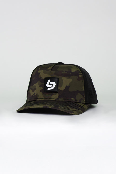 Locked Down Brands Premium Water Resistant ICON LD Snapback - Green Camo | Main View
