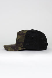 Locked Down Brands Premium Water Resistant ICON LD Snapback - Green Camo | Side View