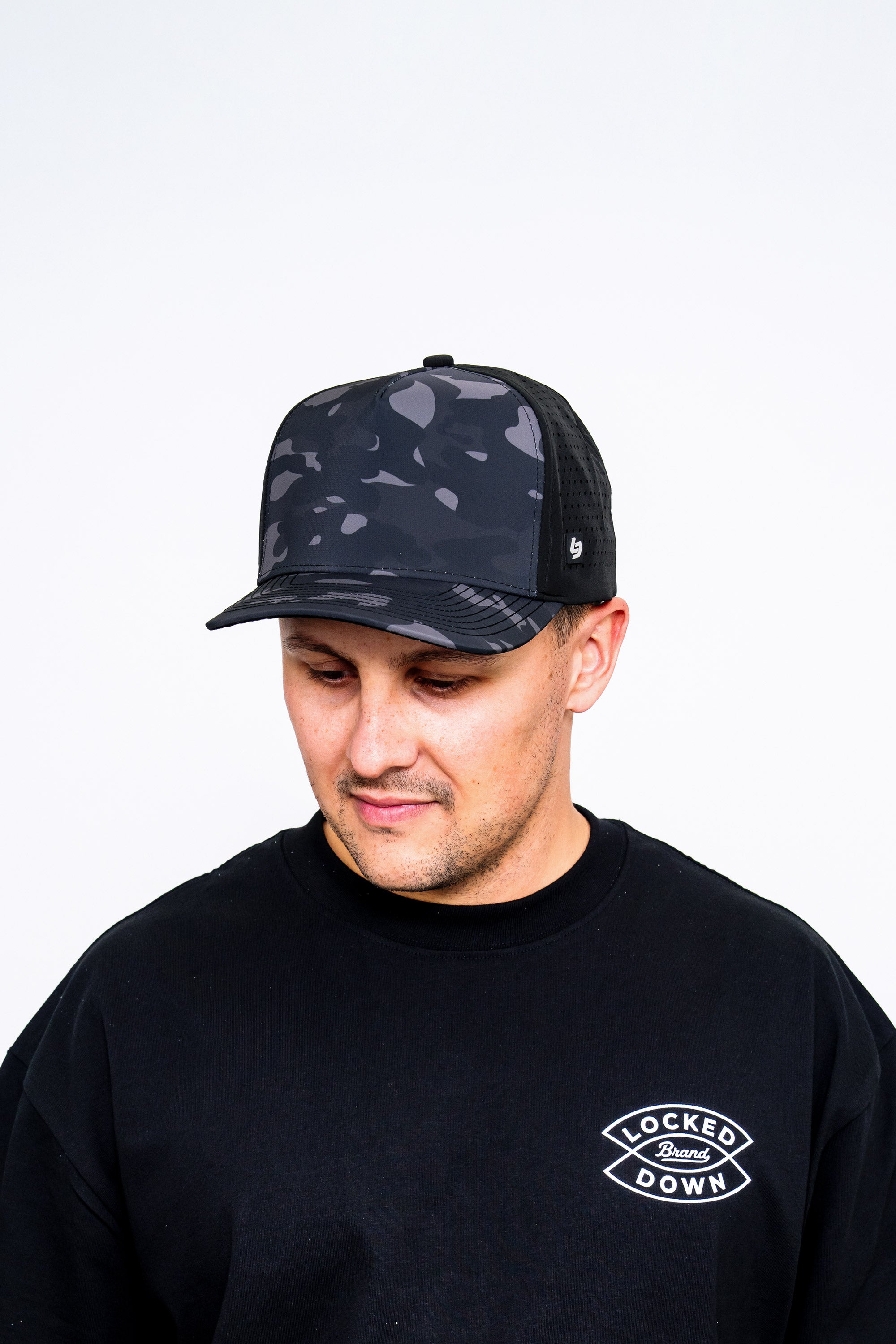 Locked Down Brands Premium Water Resistant ICON Blank Snapback - Black Camo