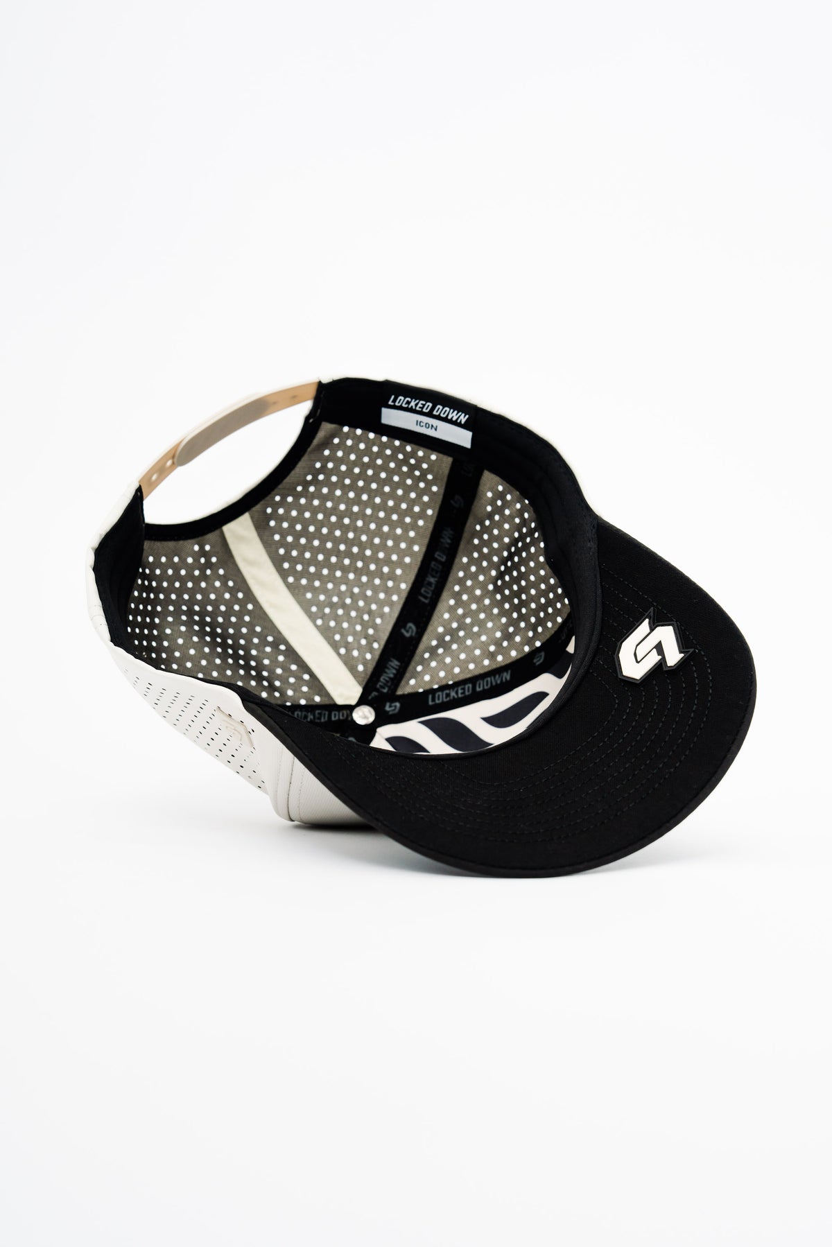 Locked Down Brands Premium Water Resistant Flow ICON Snapback - Cream/Black