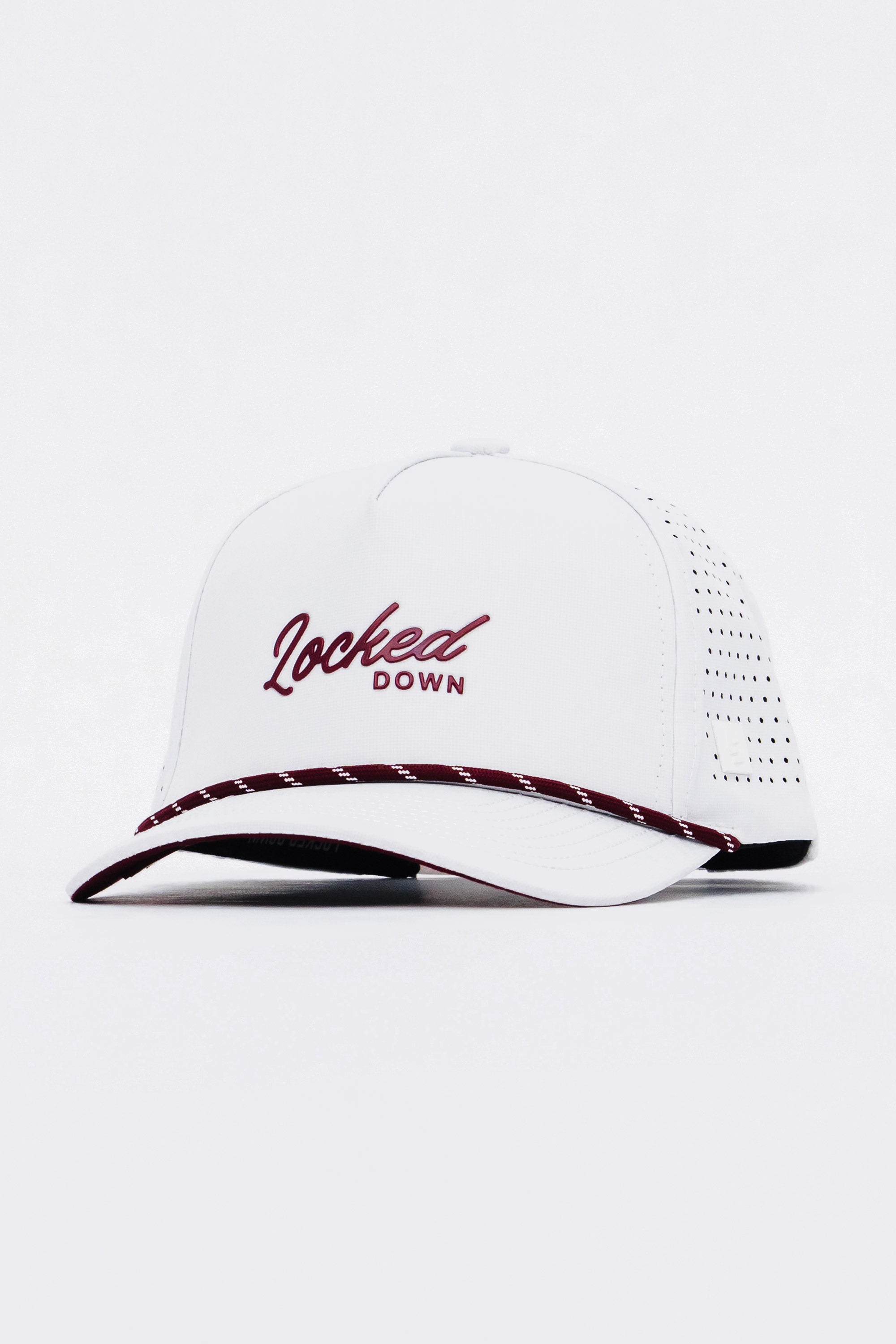Locked Down Brands Premium Water Resistant Flow ICON Snapback - White Volcano