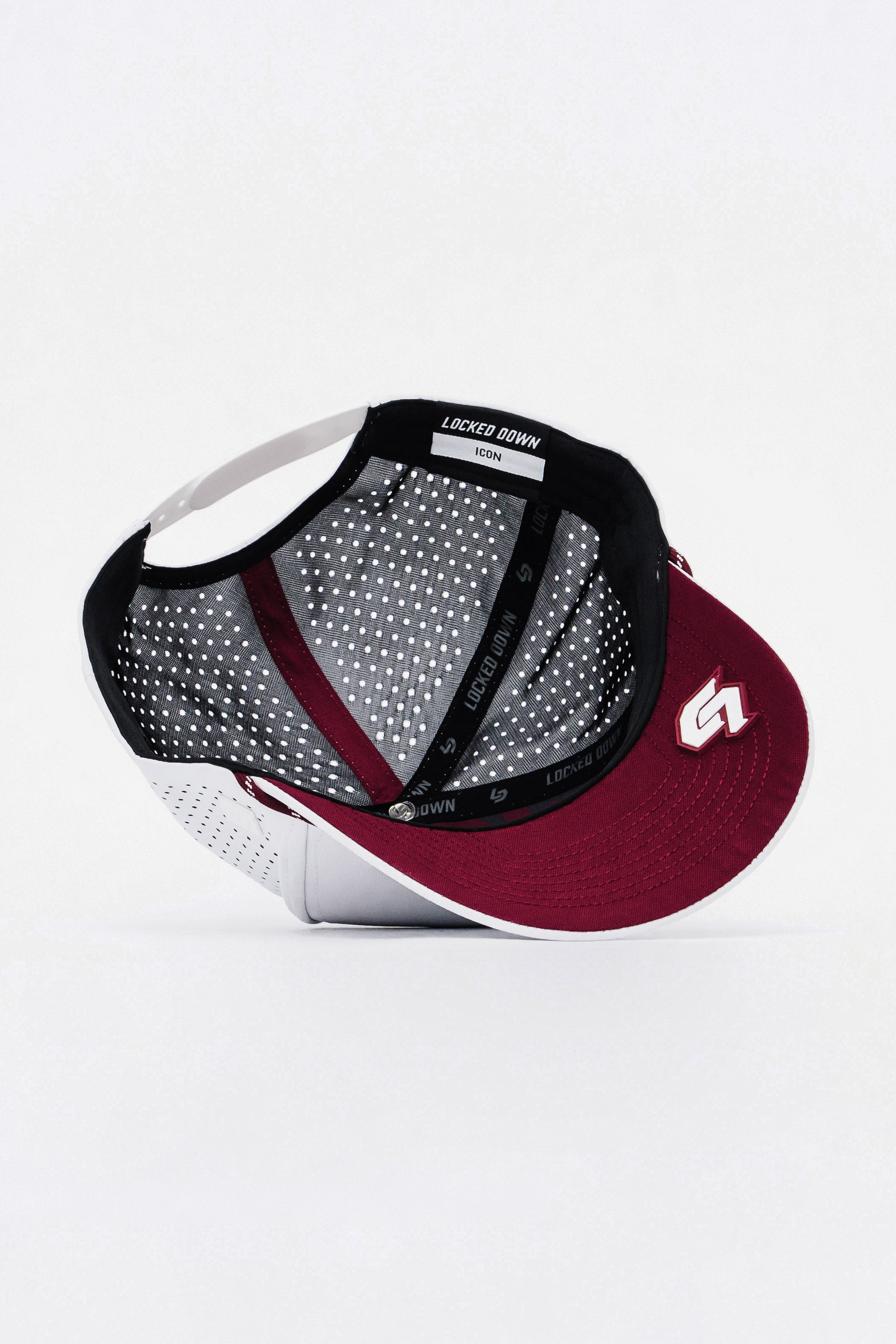 Locked Down Brands Premium Water Resistant Flow ICON Snapback - White Volcano