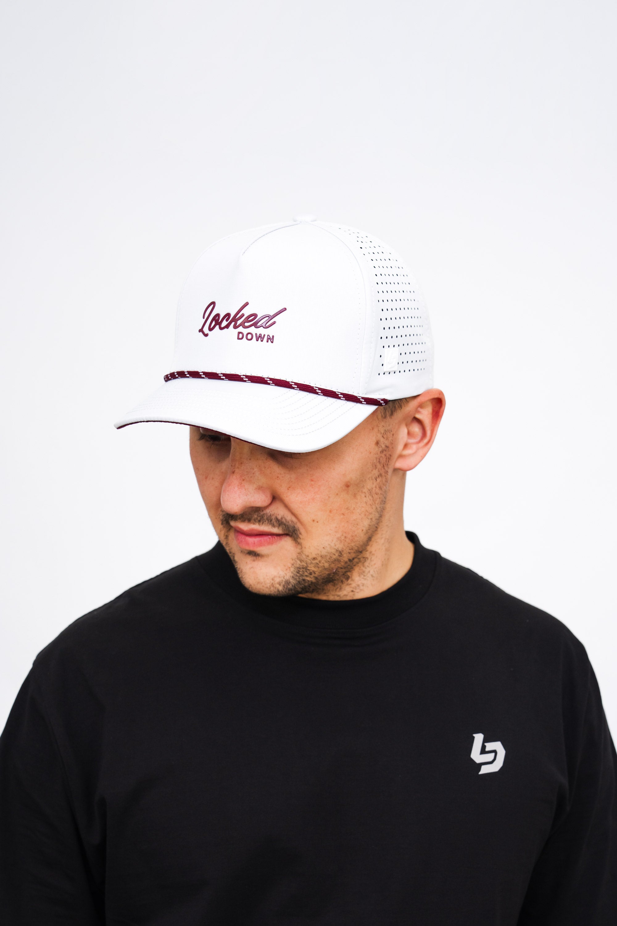Locked Down Brands Premium Water Resistant Flow ICON Snapback - White Volcano