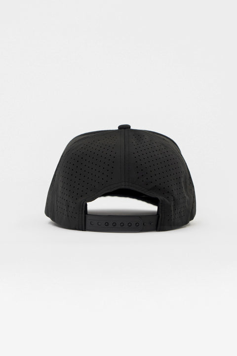 Locked Down Brands Premium Water Resistant Graphic ICON Snapback - Black | Back View
