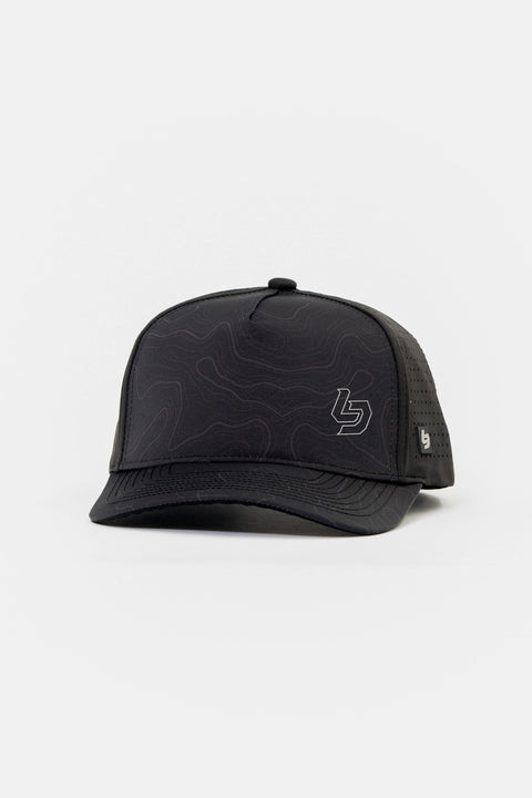 Locked Down Brands Premium Water Resistant Graphic ICON Snapback - Black | Main View
